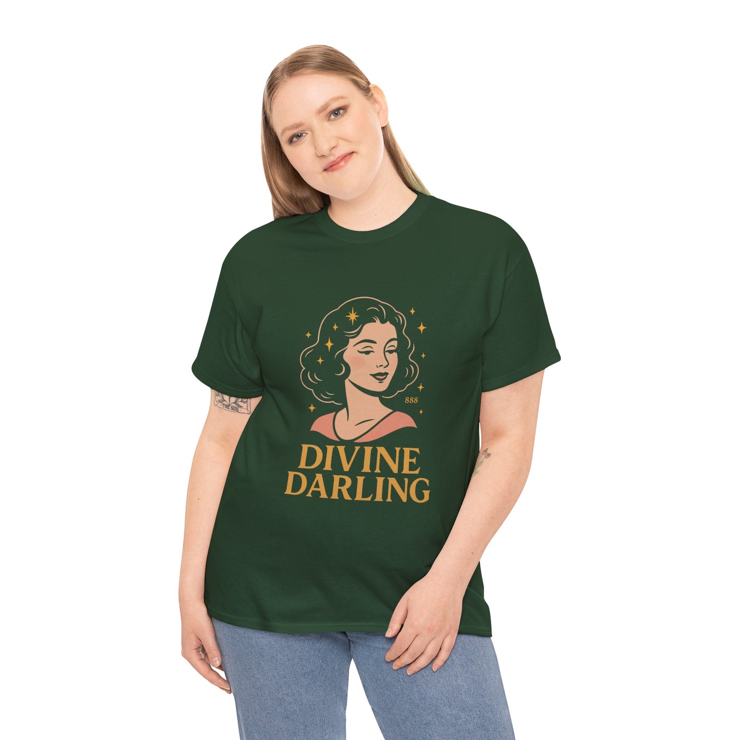Wearing 888 Like It’s Chanel – Divine Darling T-Shirt, Vintage Retro Unisex Tee, 50s Pin Up Spirit Shirt - Madame Soulière