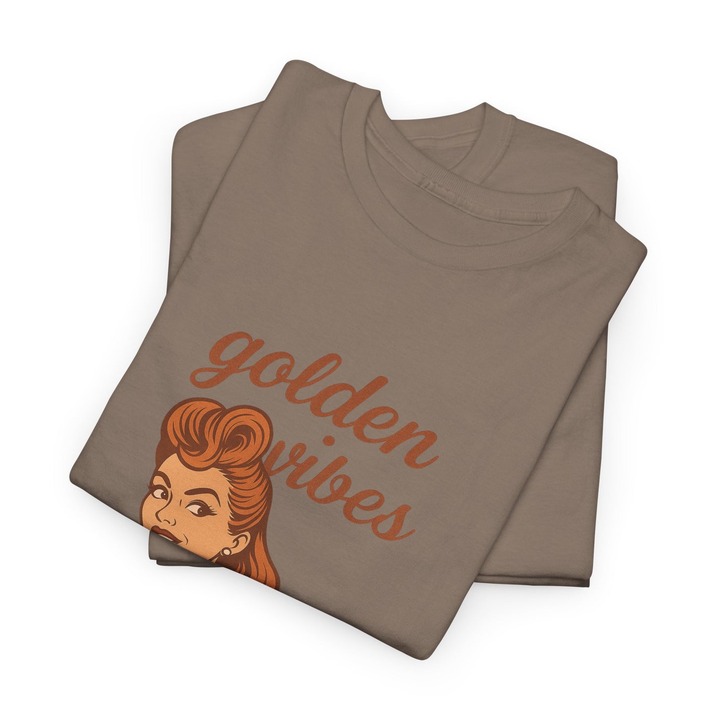 Golden Vibes – Retro Pin-Up Graphic Tee | Unisex Vintage Aesthetic T-Shirt - Madame Soulière