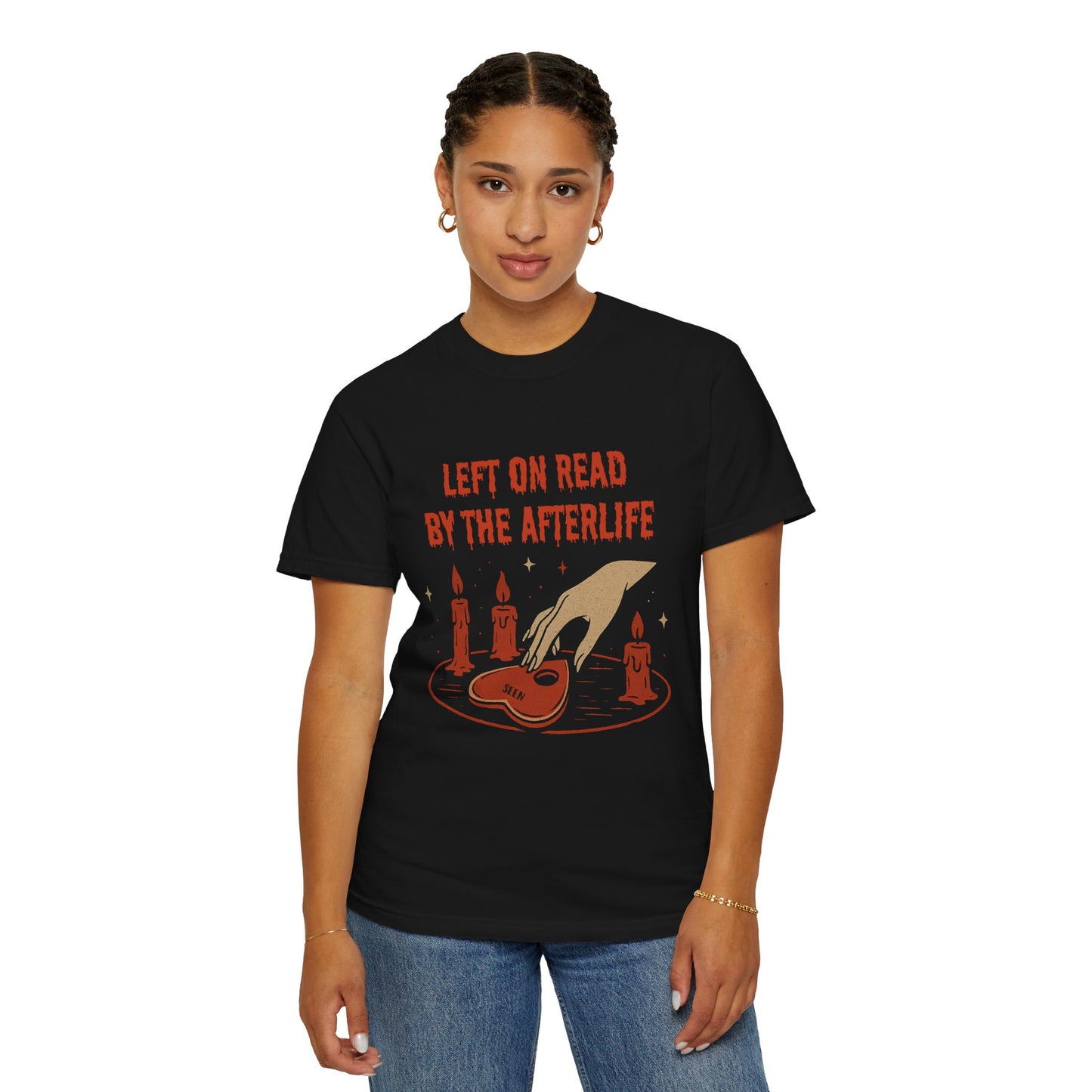 Halloween T-Shirt Unisex – Retro Vintage Design „Left on Read by the Afterlife“ - Madame Soulière