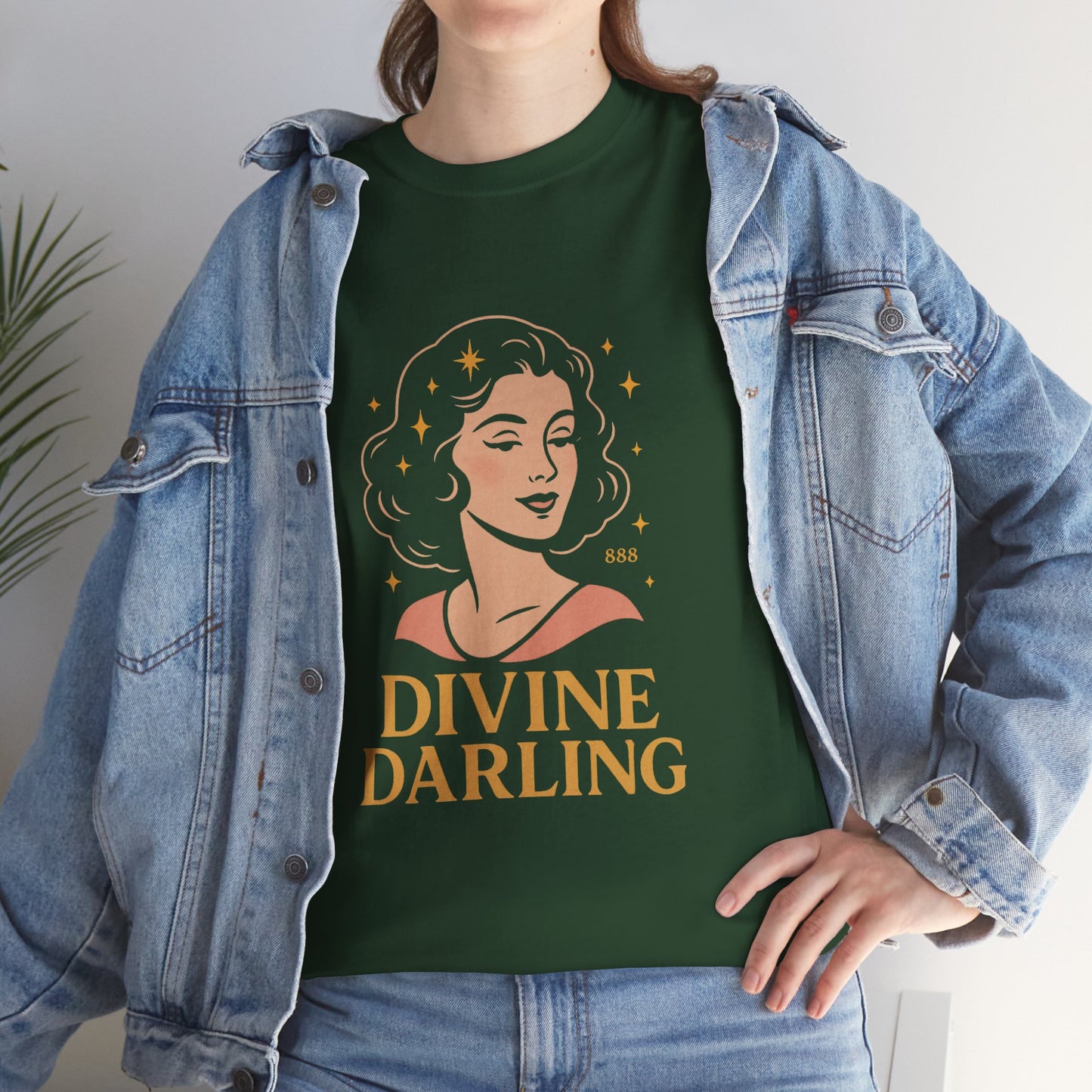 Wearing 888 Like It’s Chanel – Divine Darling T-Shirt, Vintage Retro Unisex Tee, 50s Pin Up Spirit Shirt - Madame Soulière
