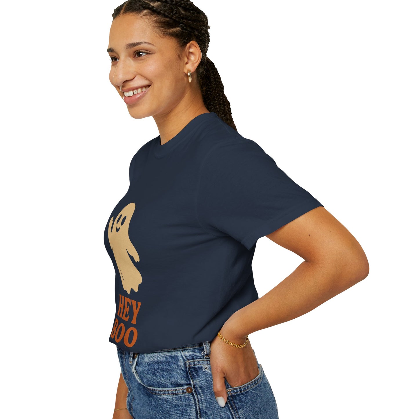 Retro Halloween Ghost T-Shirt – Vintage Pin Up Style Tee, Spooky Season Graphic Top, Hey Boo Shirt for Women & Men - Madame Soulière