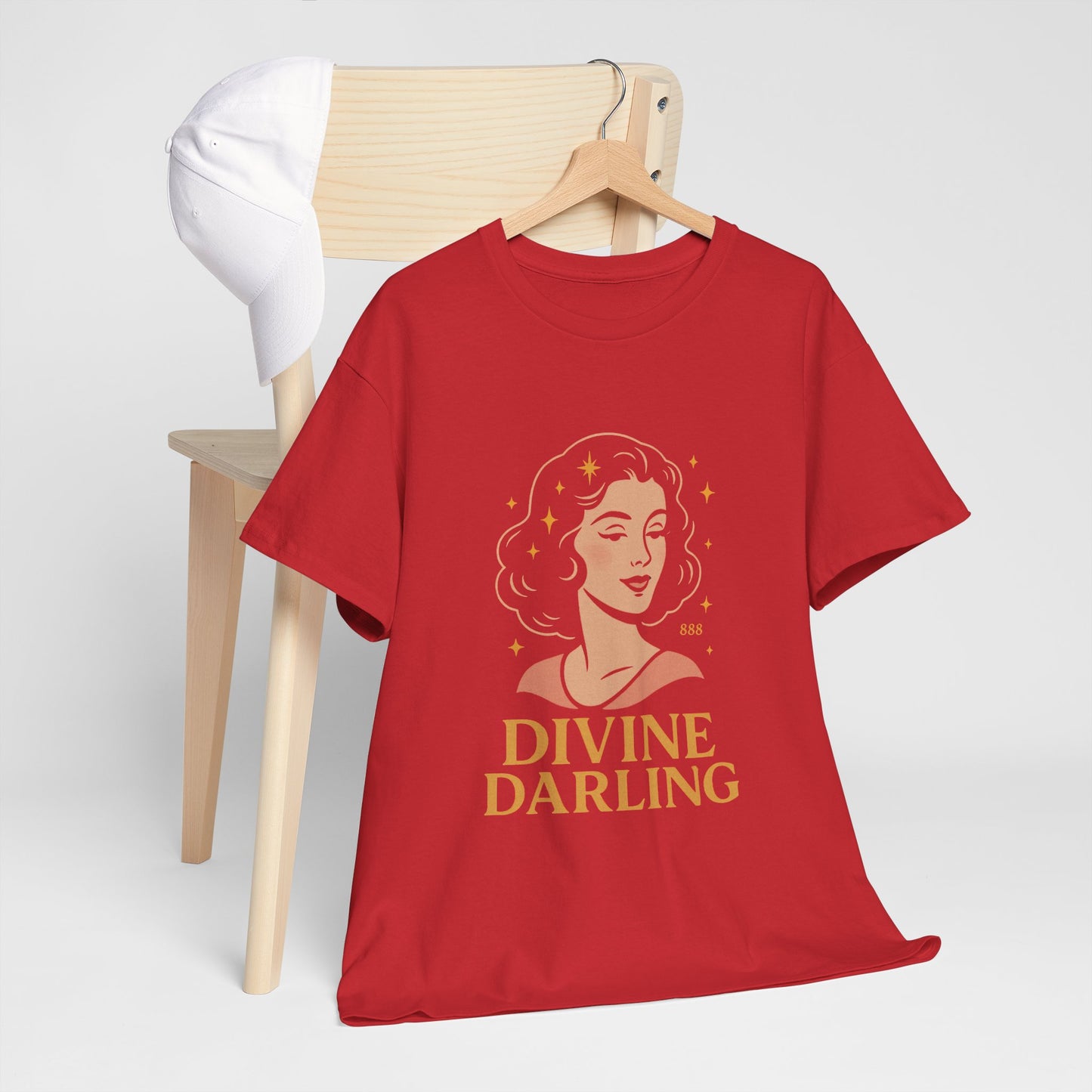 Wearing 888 Like It’s Chanel – Divine Darling T-Shirt, Vintage Retro Unisex Tee, 50s Pin Up Spirit Shirt - Madame Soulière