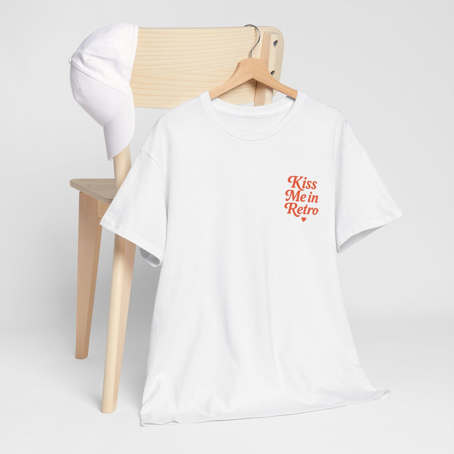Retro Mini Slogan Unisex T-Shirt – Kiss Me in Retro Graphic Tee, Vintage Pin Up Inspired Top, 50s Rockabilly Style, Feminine Retro Statement Shirt - Madame Soulière
