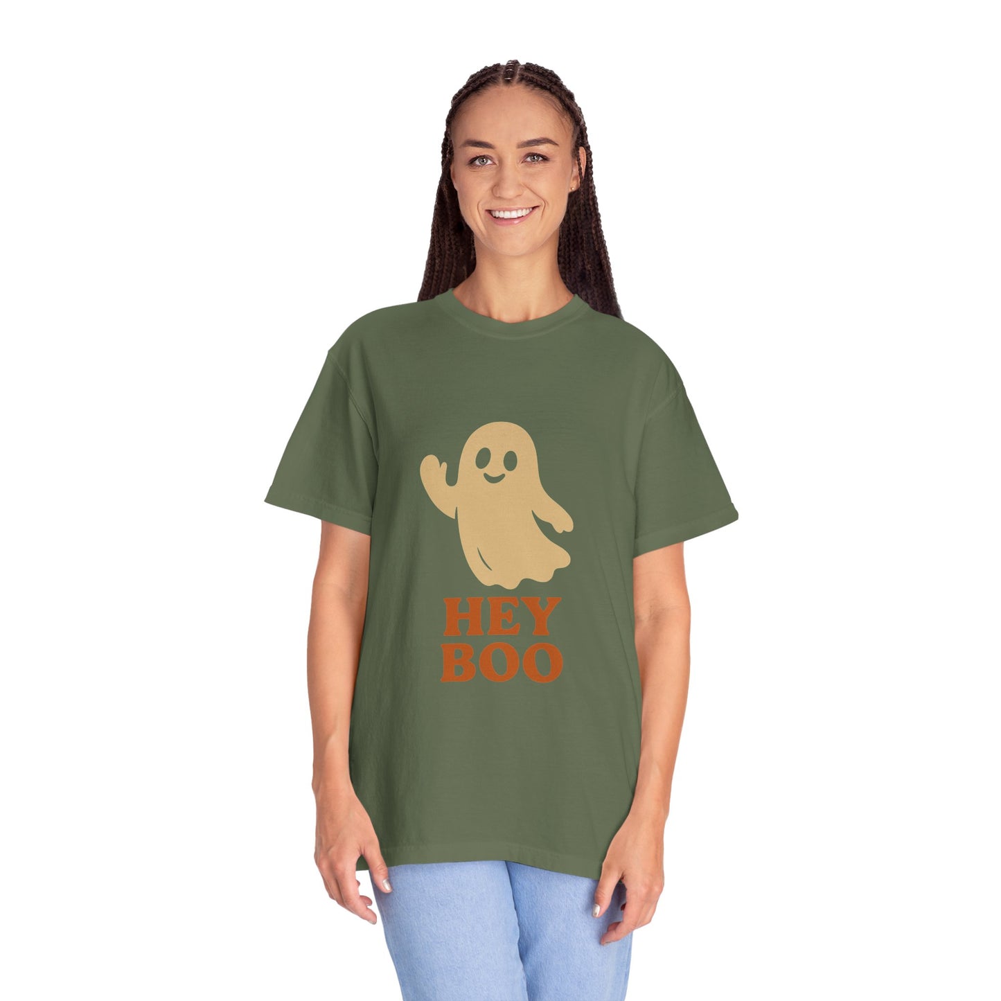 Retro Halloween Ghost T-Shirt – Vintage Pin Up Style Tee, Spooky Season Graphic Top, Hey Boo Shirt for Women & Men - Madame Soulière