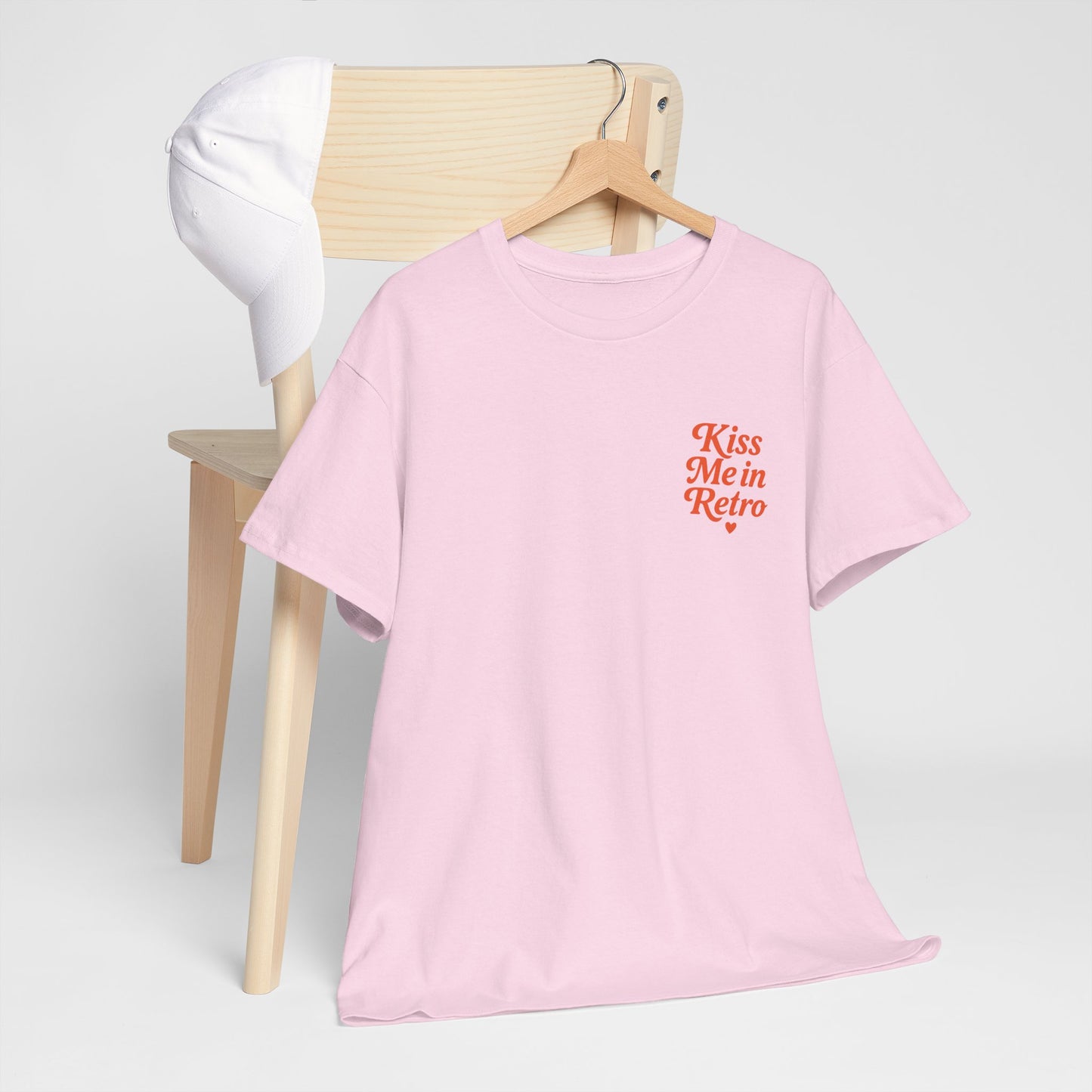 Retro Mini Slogan Unisex T-Shirt – Kiss Me in Retro Graphic Tee, Vintage Pin Up Inspired Top, 50s Rockabilly Style, Feminine Retro Statement Shirt - Madame Soulière