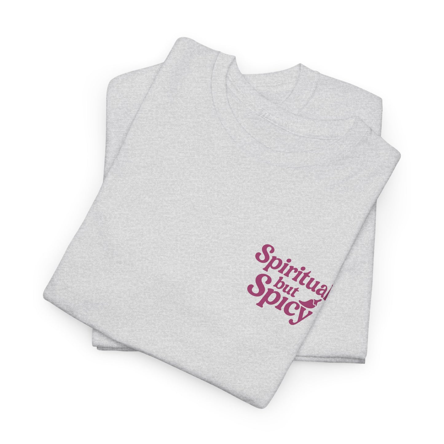 Spiritual but Spicy Unisex T-Shirt – Retro Mini Slogan Tee, Vintage Inspired Graphic Top, Feminine Statement Shirt - Madame Soulière