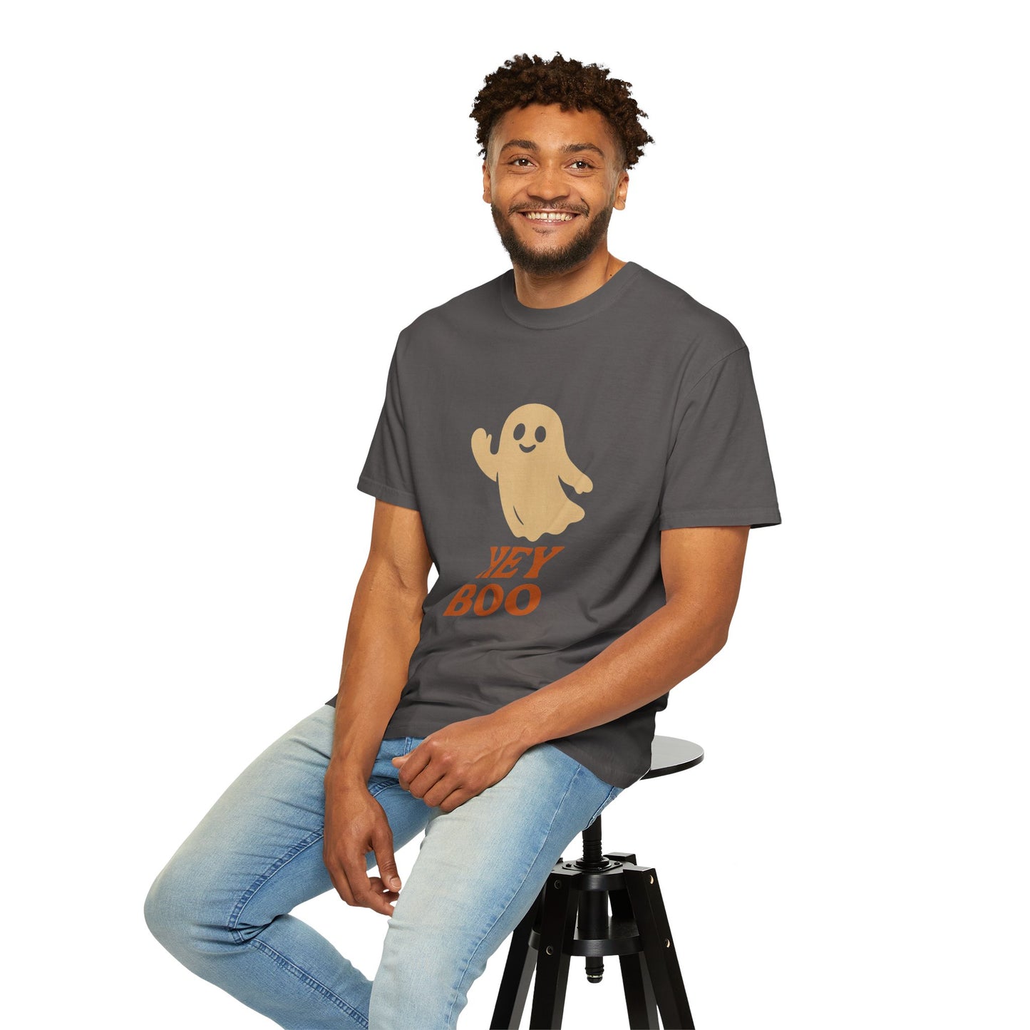 Retro Halloween Ghost T-Shirt – Vintage Pin Up Style Tee, Spooky Season Graphic Top, Hey Boo Shirt for Women & Men - Madame Soulière