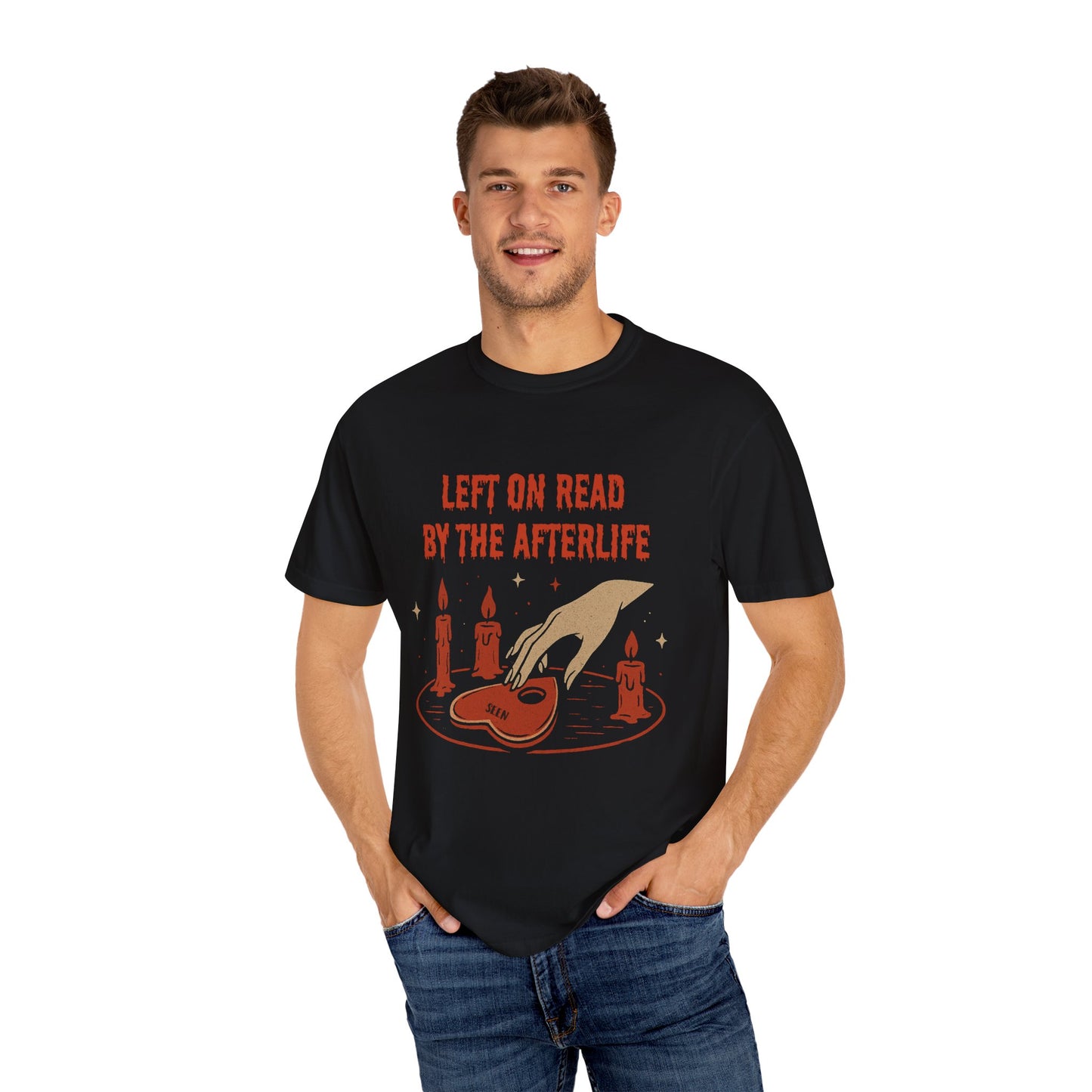 Halloween T-Shirt Unisex – Retro Vintage Design „Left on Read by the Afterlife“ - Madame Soulière
