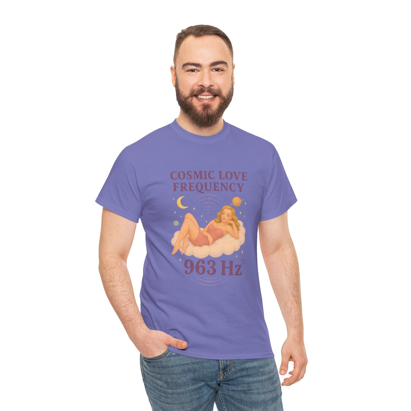 Cosmic Love Frequency 963 Hz Unisex T-Shirt – Retro Vintage Spiritual Graphic Tee, Angel Number Vibes, Feminine Pin Up Inspired Top - Madame Soulière
