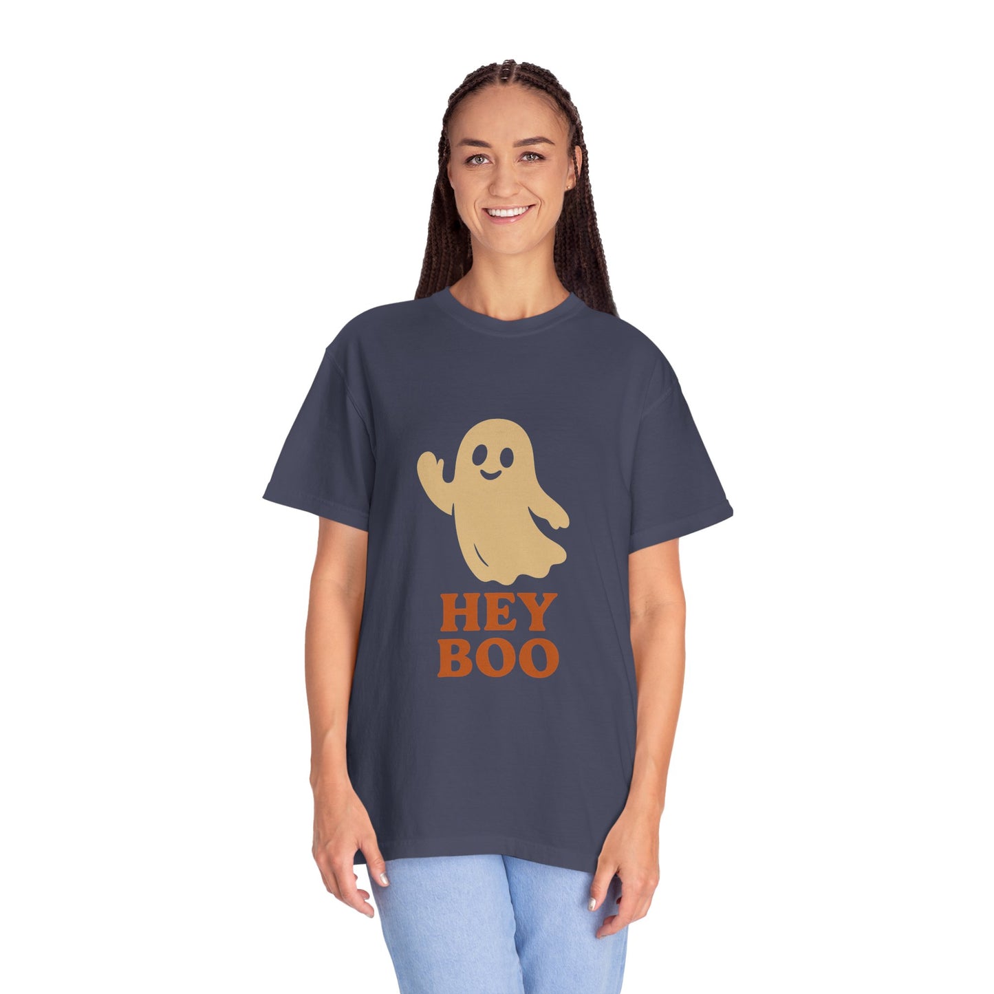 Retro Halloween Ghost T-Shirt – Vintage Pin Up Style Tee, Spooky Season Graphic Top, Hey Boo Shirt for Women & Men - Madame Soulière