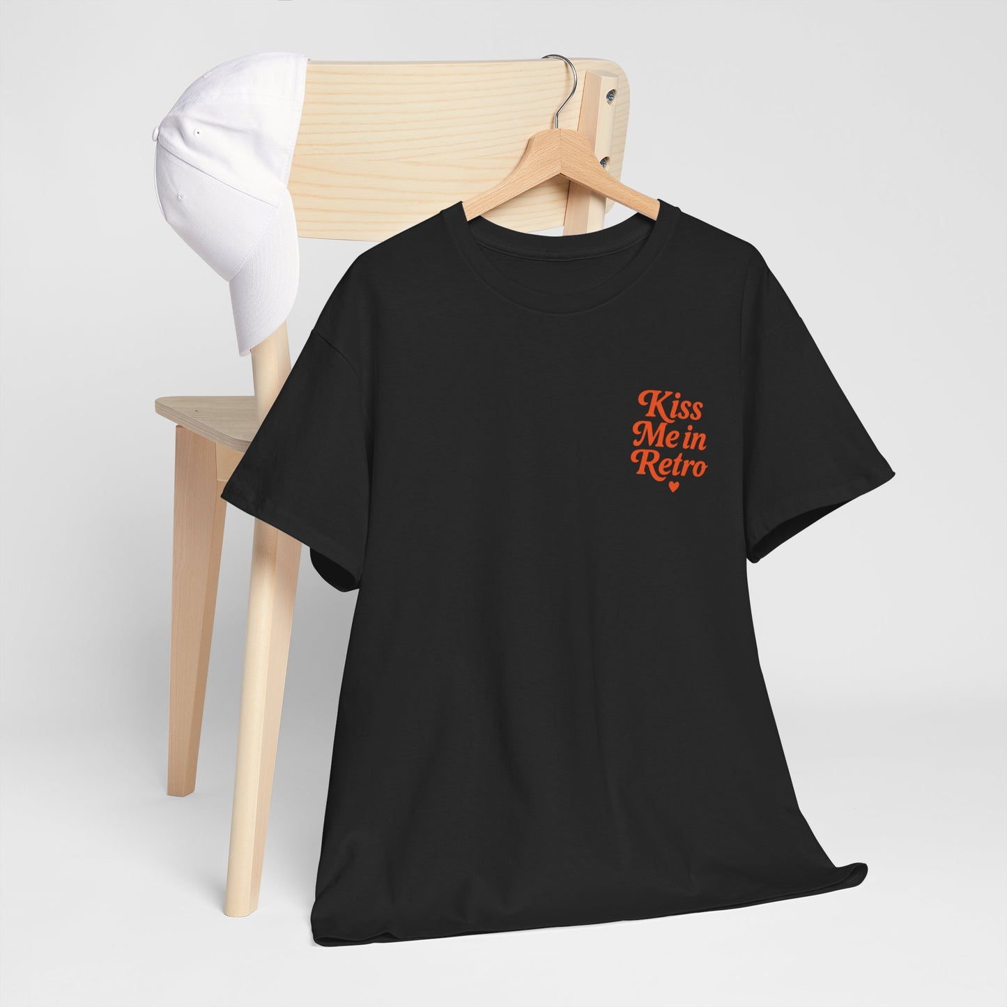 Retro Mini Slogan Unisex T-Shirt – Kiss Me in Retro Graphic Tee, Vintage Pin Up Inspired Top, 50s Rockabilly Style, Feminine Retro Statement Shirt - Madame Soulière
