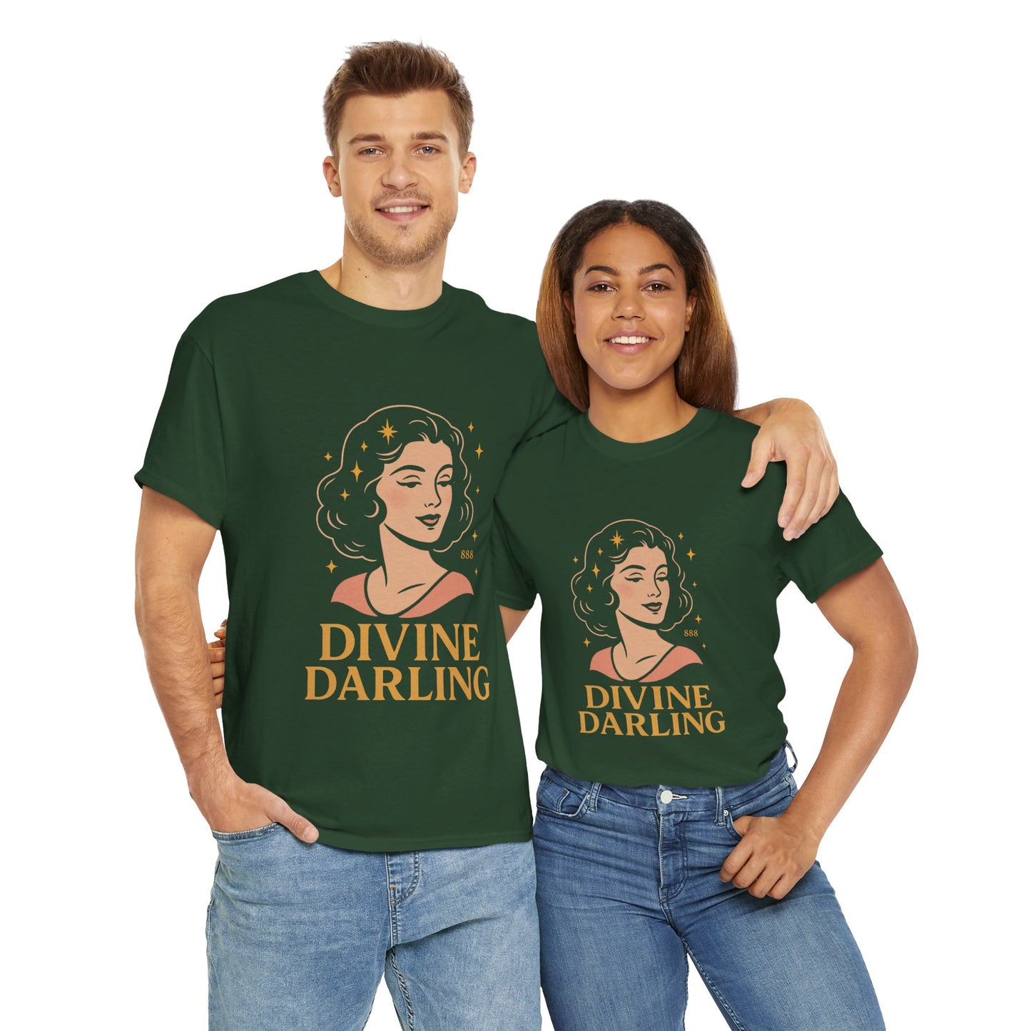 Wearing 888 Like It’s Chanel – Divine Darling T-Shirt, Vintage Retro Unisex Tee, 50s Pin Up Spirit Shirt - Madame Soulière