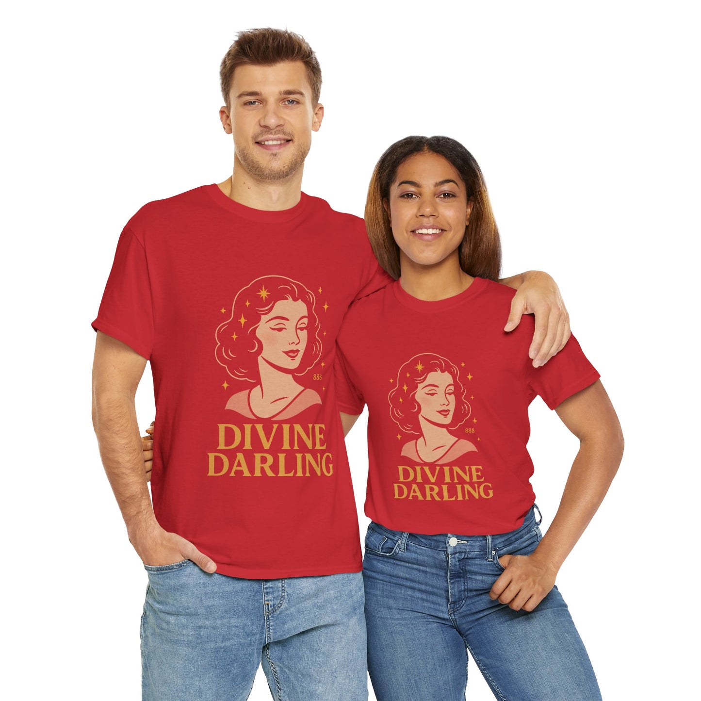 Wearing 888 Like It’s Chanel – Divine Darling T-Shirt, Vintage Retro Unisex Tee, 50s Pin Up Spirit Shirt - Madame Soulière