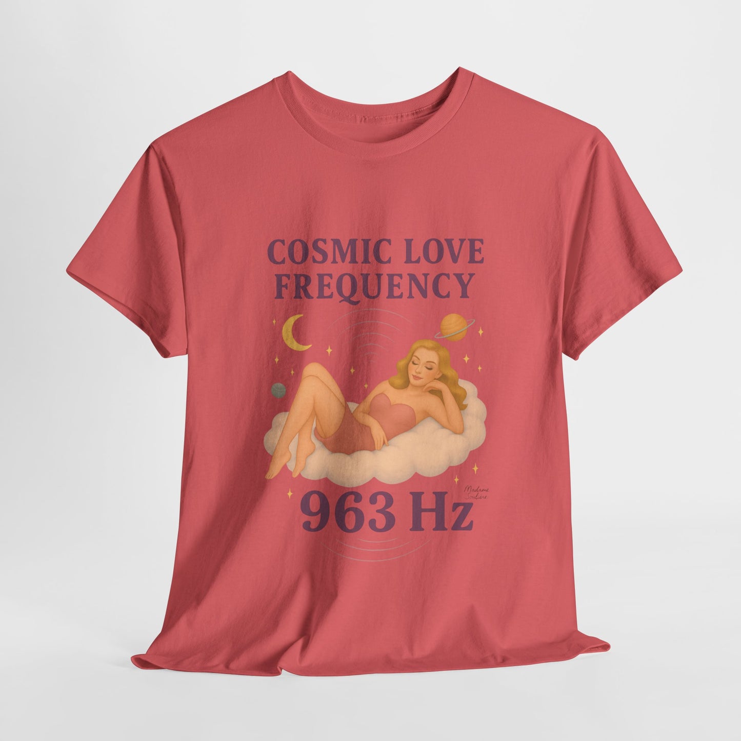 Cosmic Love Frequency 963 Hz Unisex T-Shirt – Retro Vintage Spiritual Graphic Tee, Angel Number Vibes, Feminine Pin Up Inspired Top - Madame Soulière