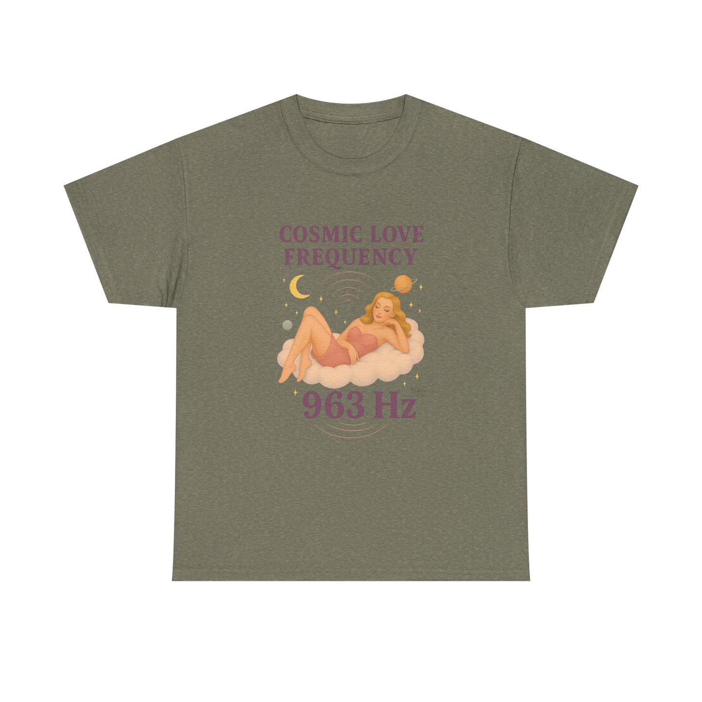 Cosmic Love Frequency 963 Hz Unisex T-Shirt – Retro Vintage Spiritual Graphic Tee, Angel Number Vibes, Feminine Pin Up Inspired Top - Madame Soulière