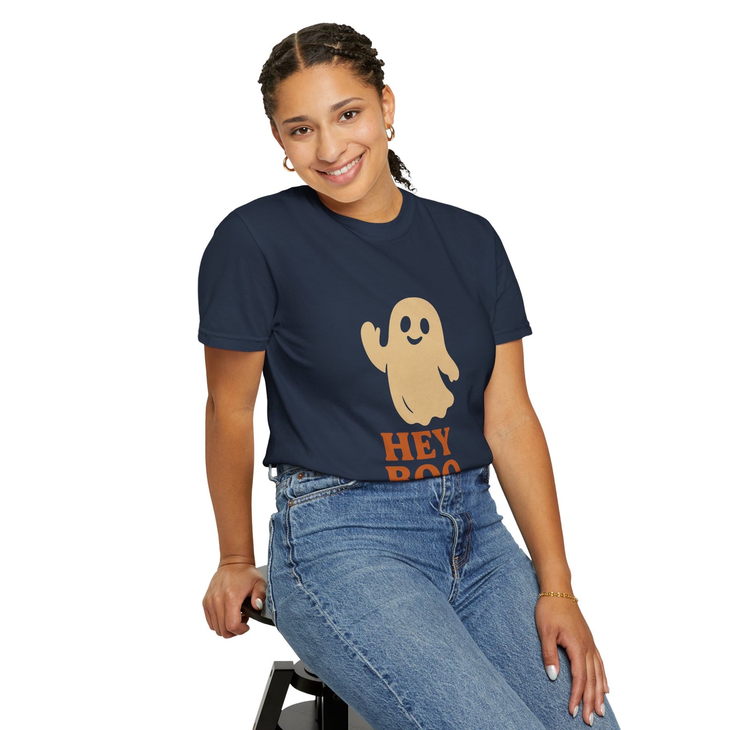 Retro Halloween Ghost T-Shirt – Vintage Pin Up Style Tee, Spooky Season Graphic Top, Hey Boo Shirt for Women & Men - Madame Soulière