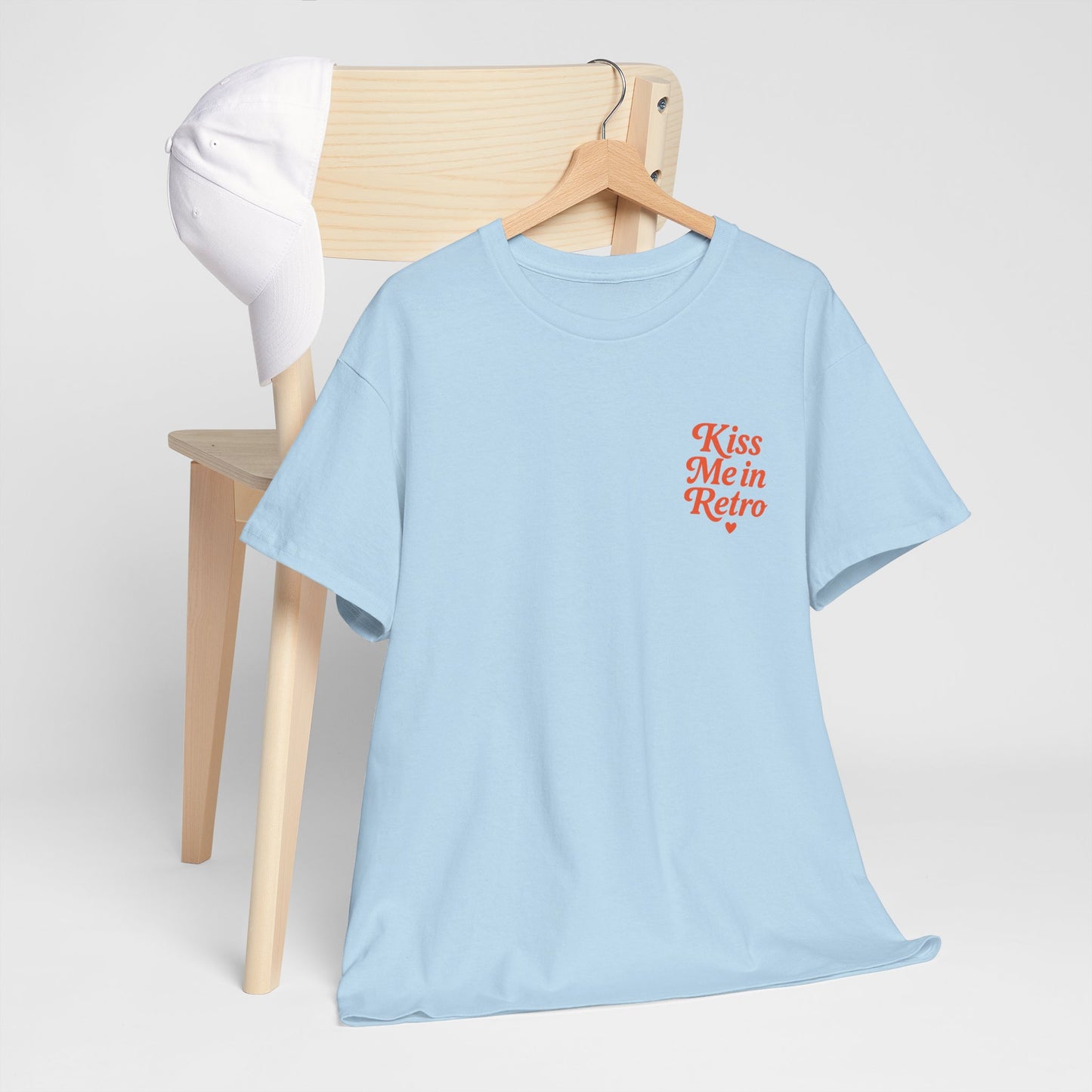 Retro Mini Slogan Unisex T-Shirt – Kiss Me in Retro Graphic Tee, Vintage Pin Up Inspired Top, 50s Rockabilly Style, Feminine Retro Statement Shirt - Madame Soulière