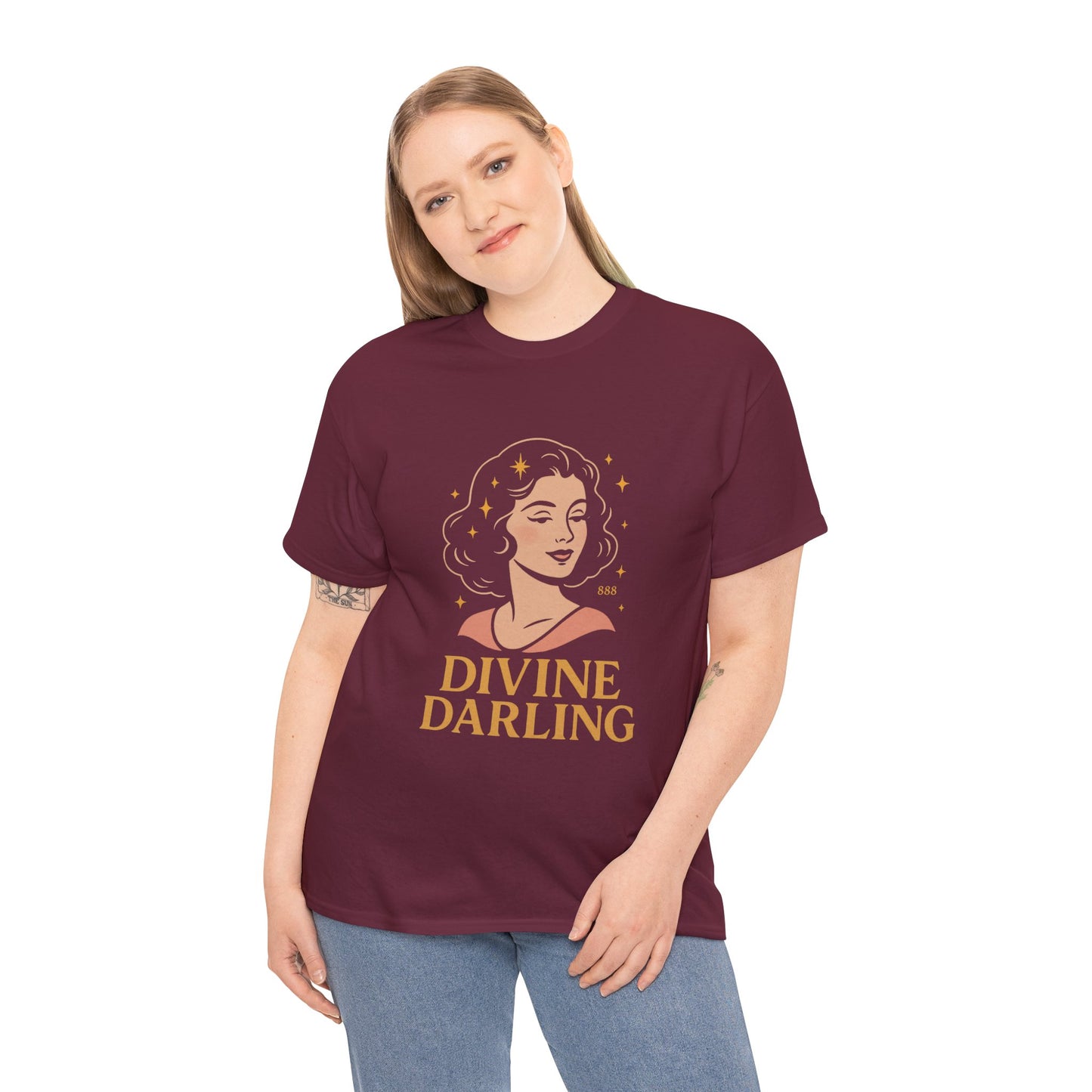 Wearing 888 Like It’s Chanel – Divine Darling T-Shirt, Vintage Retro Unisex Tee, 50s Pin Up Spirit Shirt - Madame Soulière