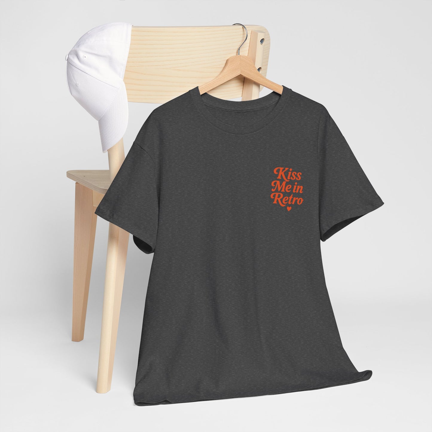 Retro Mini Slogan Unisex T-Shirt – Kiss Me in Retro Graphic Tee, Vintage Pin Up Inspired Top, 50s Rockabilly Style, Feminine Retro Statement Shirt - Madame Soulière