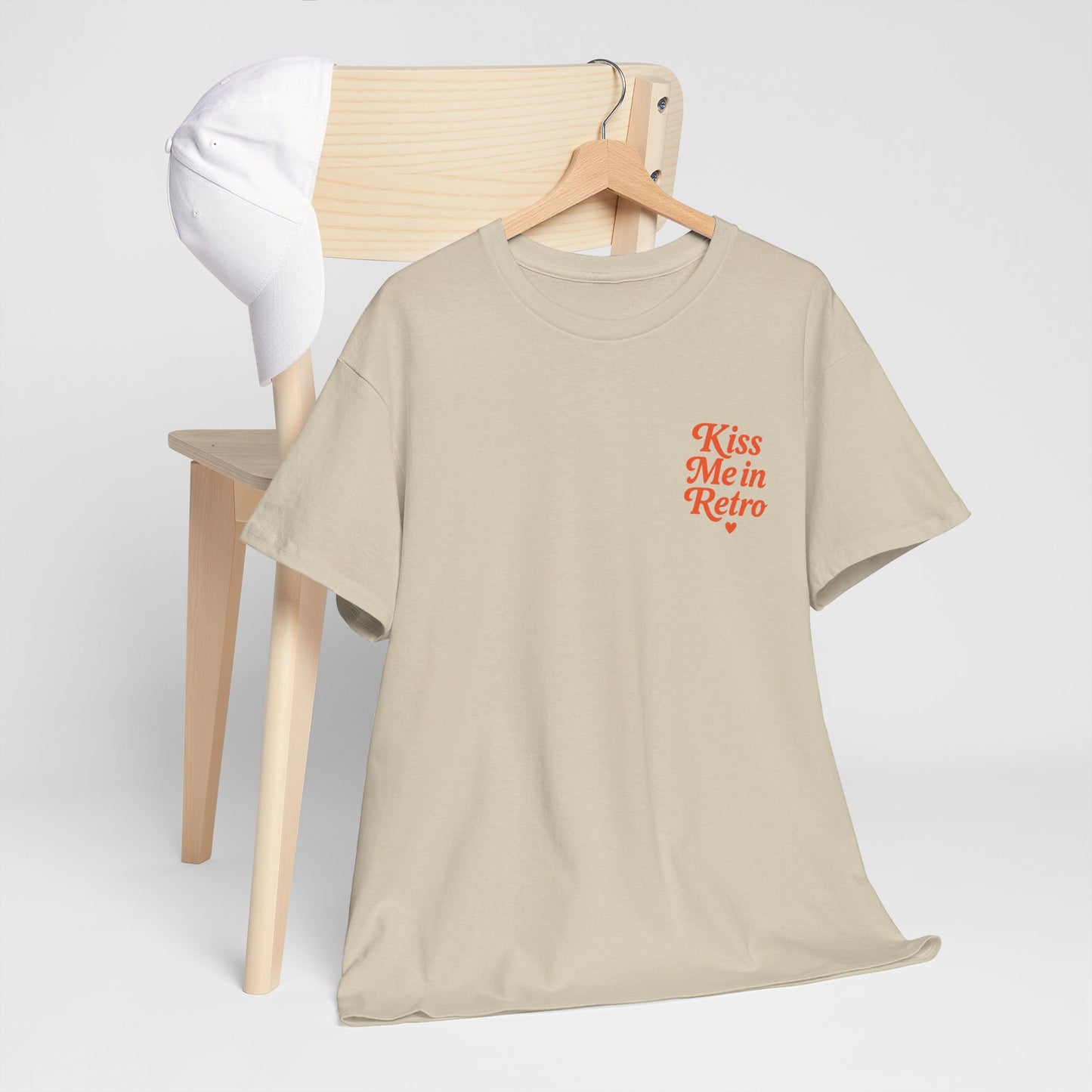 Retro Mini Slogan Unisex T-Shirt – Kiss Me in Retro Graphic Tee, Vintage Pin Up Inspired Top, 50s Rockabilly Style, Feminine Retro Statement Shirt - Madame Soulière