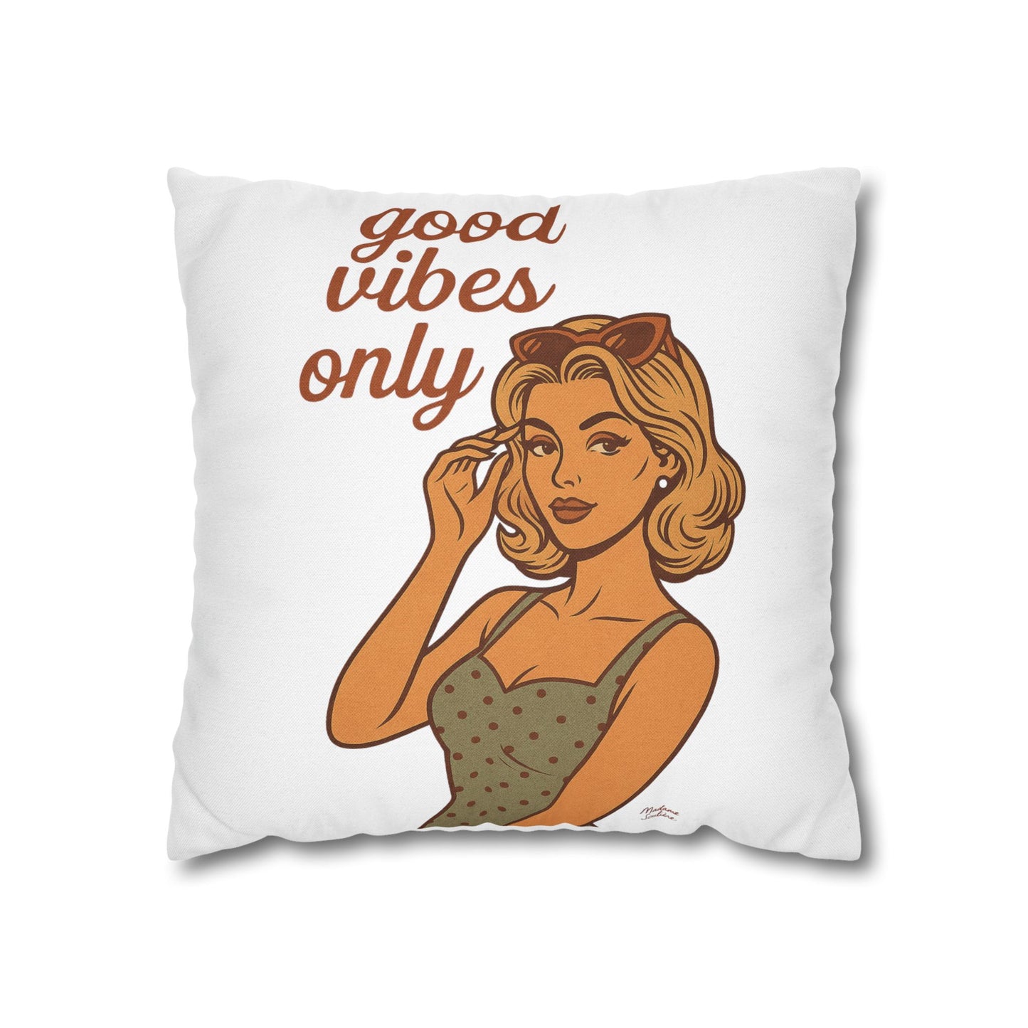 Good Vibes Only Starts Here - Retro Spiritual Pillow, Aesthetic Home Decor - Madame Soulière