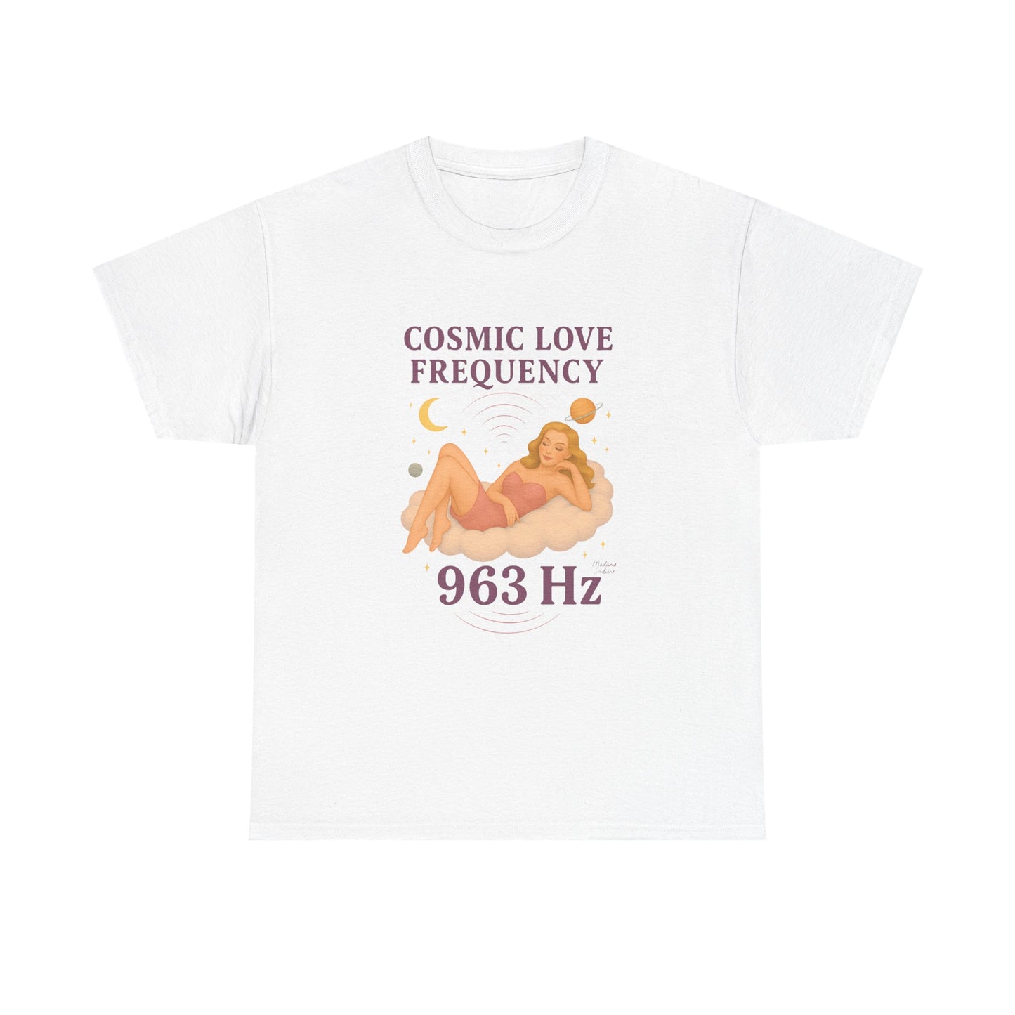 Cosmic Love Frequency 963 Hz Unisex T-Shirt – Retro Vintage Spiritual Graphic Tee, Angel Number Vibes, Feminine Pin Up Inspired Top - Madame Soulière