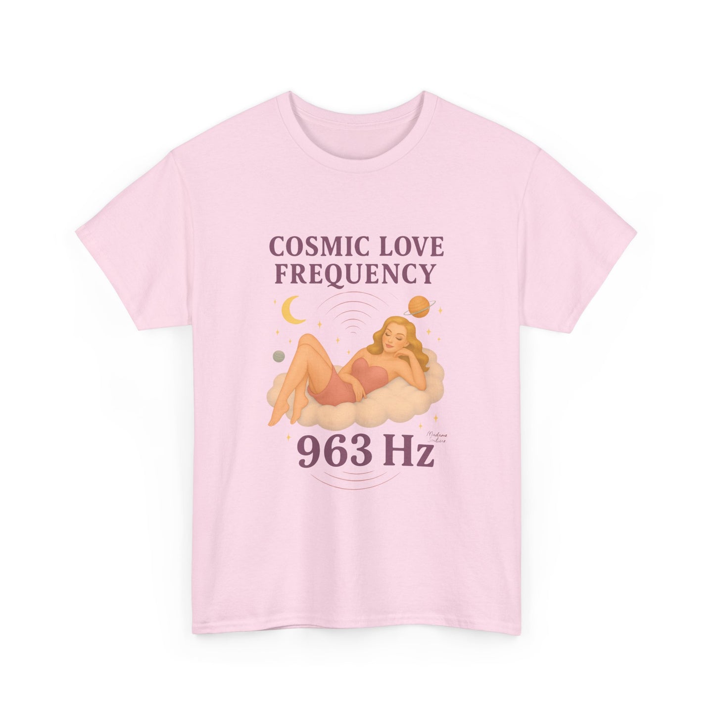 Cosmic Love Frequency 963 Hz Unisex T-Shirt – Retro Vintage Spiritual Graphic Tee, Angel Number Vibes, Feminine Pin Up Inspired Top - Madame Soulière