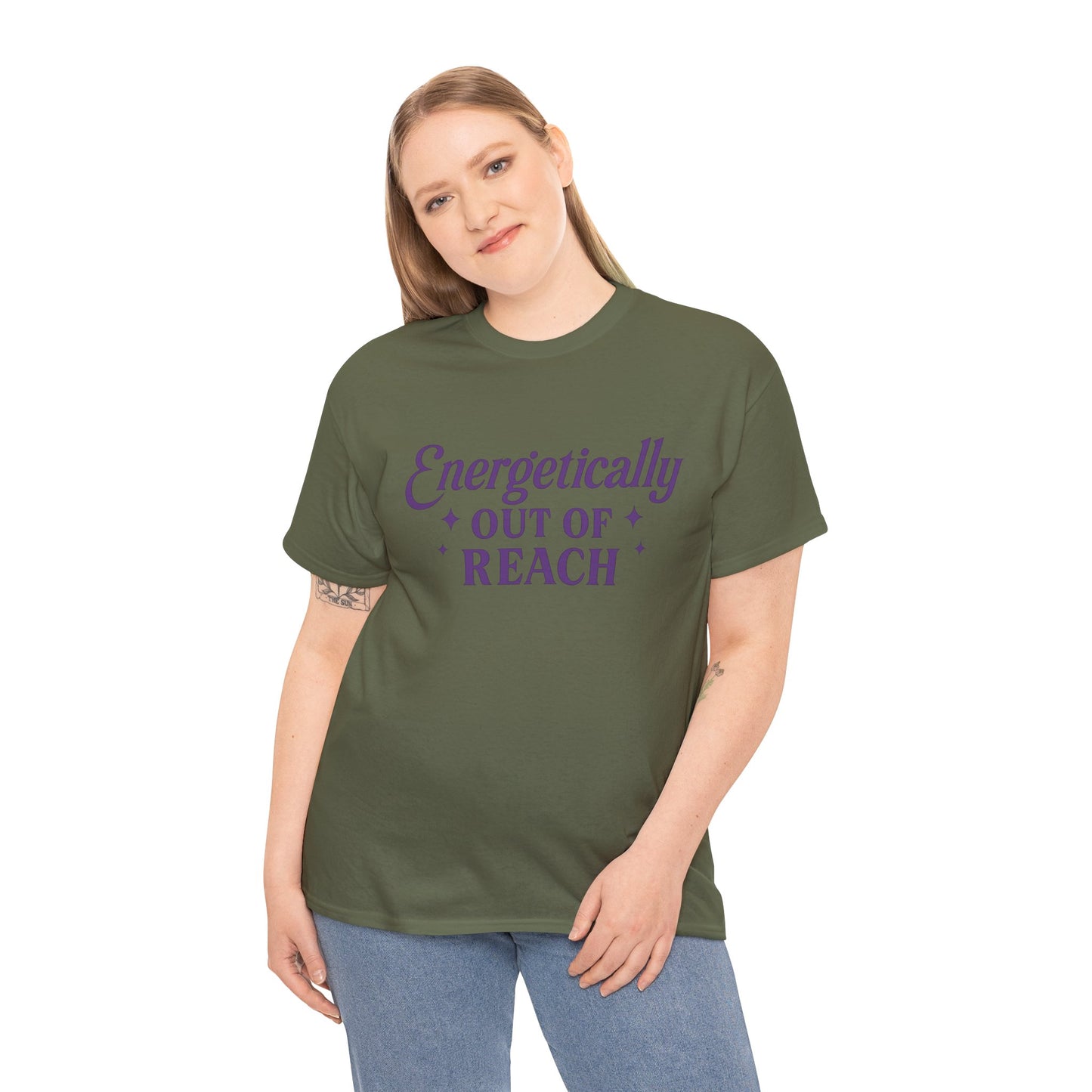 Energetically Out of Reach Unisex T-Shirt – Retro Vintage Graphic Tee, Spiritual Pin Up Shirt, Aesthetic Cosmic Vibes Top - Madame Soulière