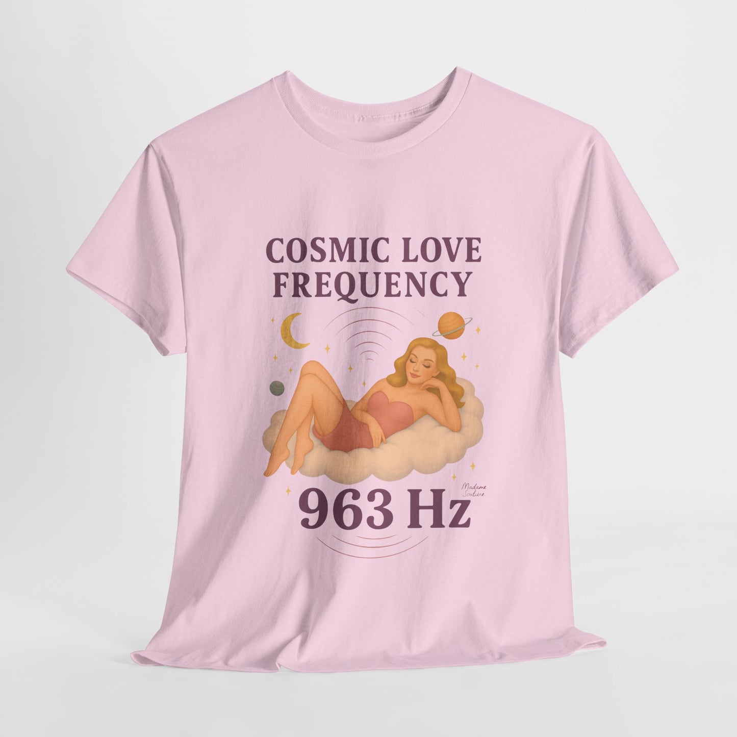 Cosmic Love Frequency 963 Hz Unisex T-Shirt – Retro Vintage Spiritual Graphic Tee, Angel Number Vibes, Feminine Pin Up Inspired Top - Madame Soulière