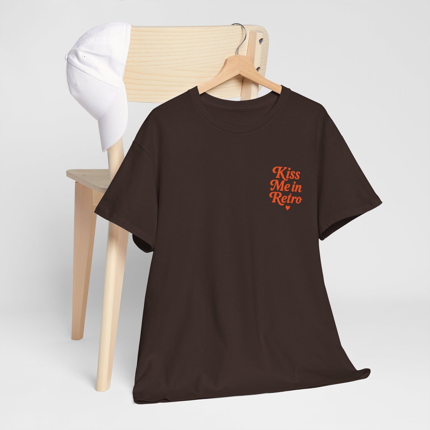 Retro Mini Slogan Unisex T-Shirt – Kiss Me in Retro Graphic Tee, Vintage Pin Up Inspired Top, 50s Rockabilly Style, Feminine Retro Statement Shirt - Madame Soulière