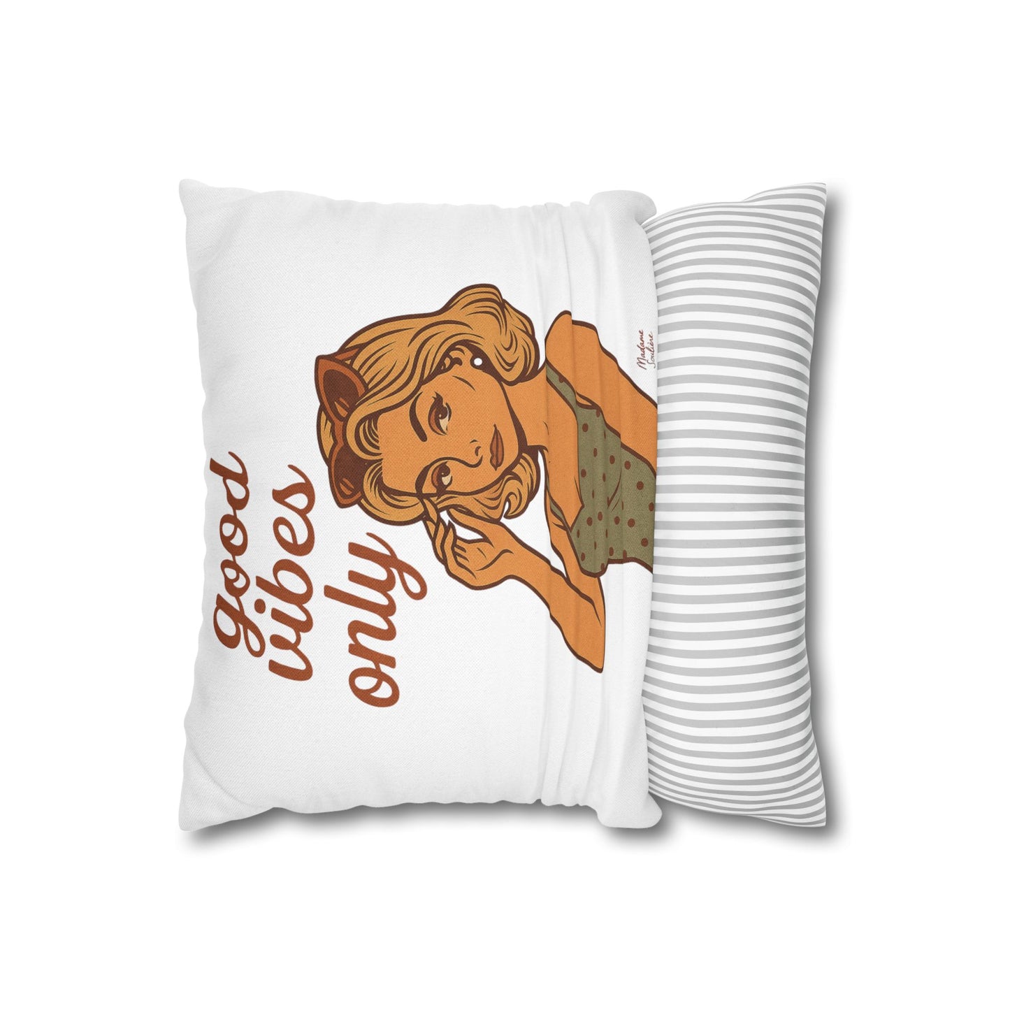 Good Vibes Only Starts Here - Retro Spiritual Pillow, Aesthetic Home Decor - Madame Soulière