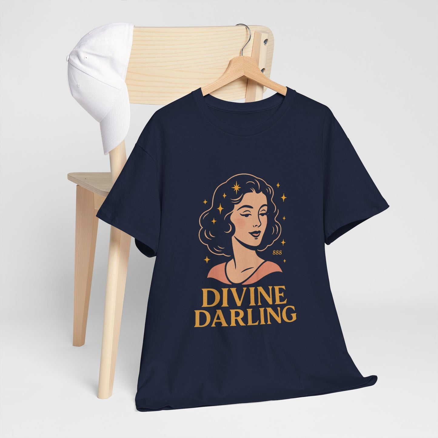 Wearing 888 Like It’s Chanel – Divine Darling T-Shirt, Vintage Retro Unisex Tee, 50s Pin Up Spirit Shirt - Madame Soulière