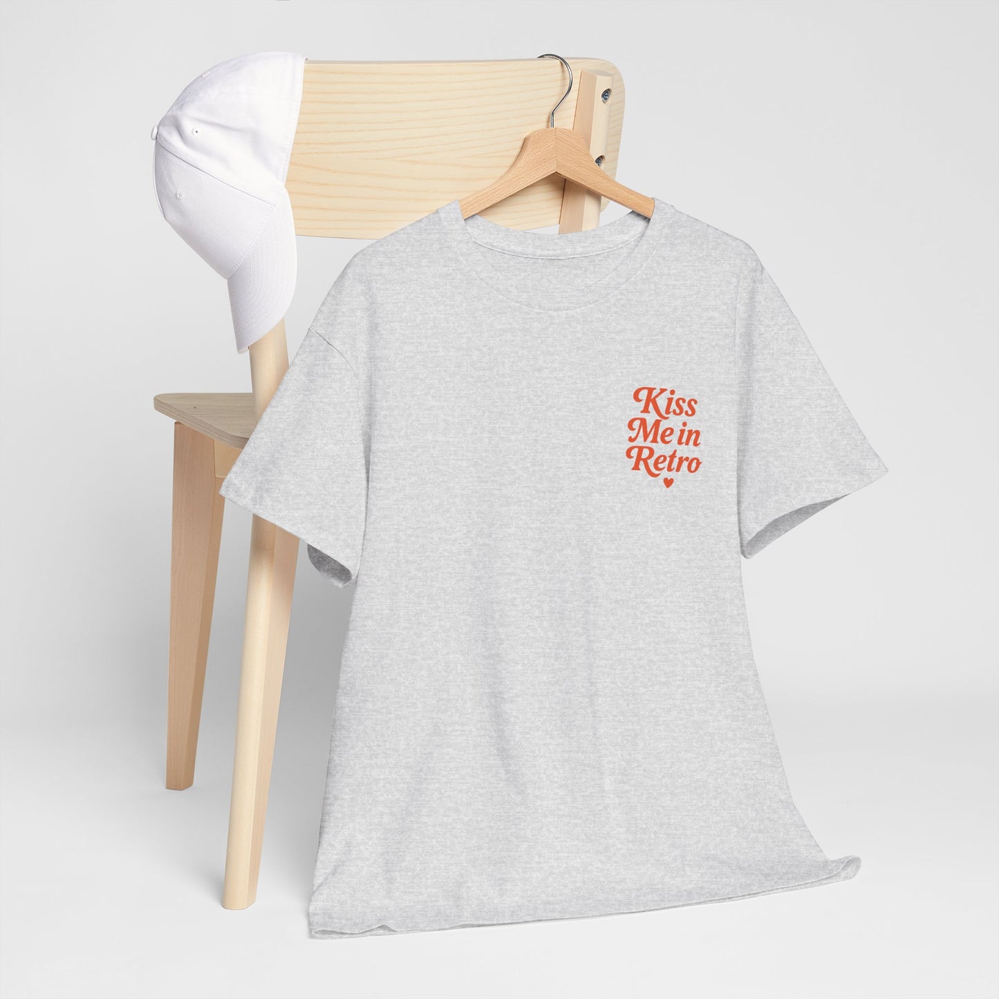 Retro Mini Slogan Unisex T-Shirt – Kiss Me in Retro Graphic Tee, Vintage Pin Up Inspired Top, 50s Rockabilly Style, Feminine Retro Statement Shirt - Madame Soulière
