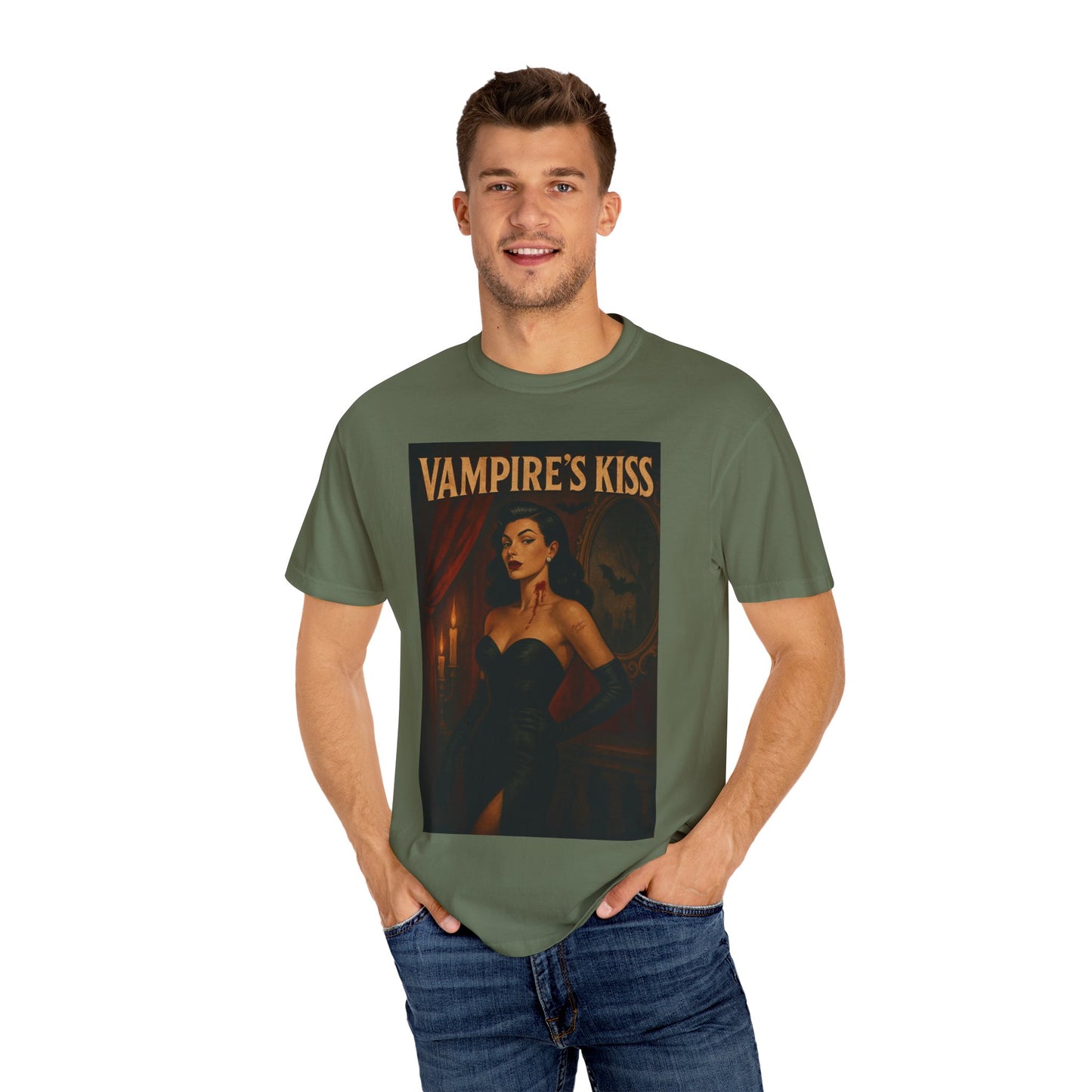 Vampire’s Kiss Halloween Unisex T-Shirt – Retro Vintage Vampire Graphic Tee, Spooky Horror Unisex Top, Gothic Scary Season Shirt - Madame Soulière