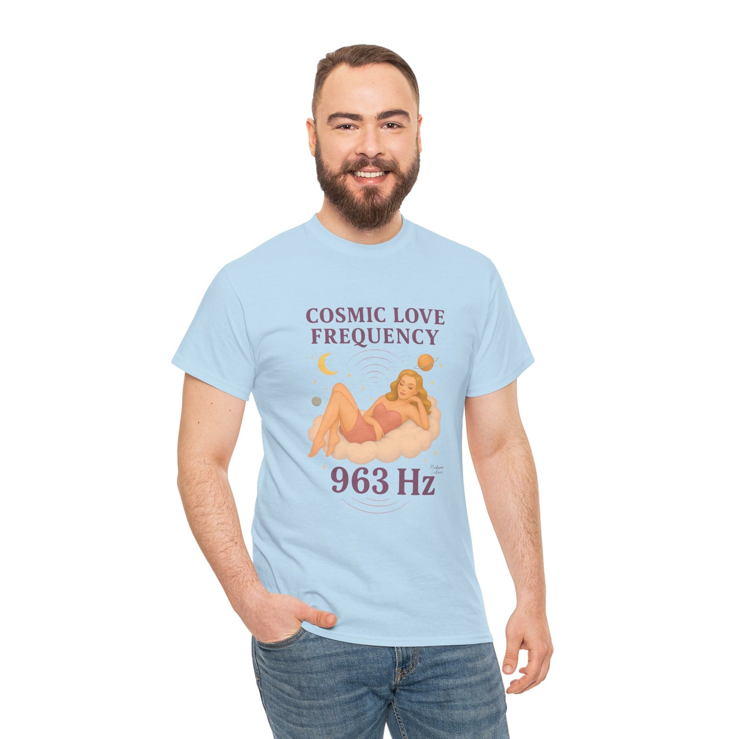 Cosmic Love Frequency 963 Hz Unisex T-Shirt – Retro Vintage Spiritual Graphic Tee, Angel Number Vibes, Feminine Pin Up Inspired Top - Madame Soulière
