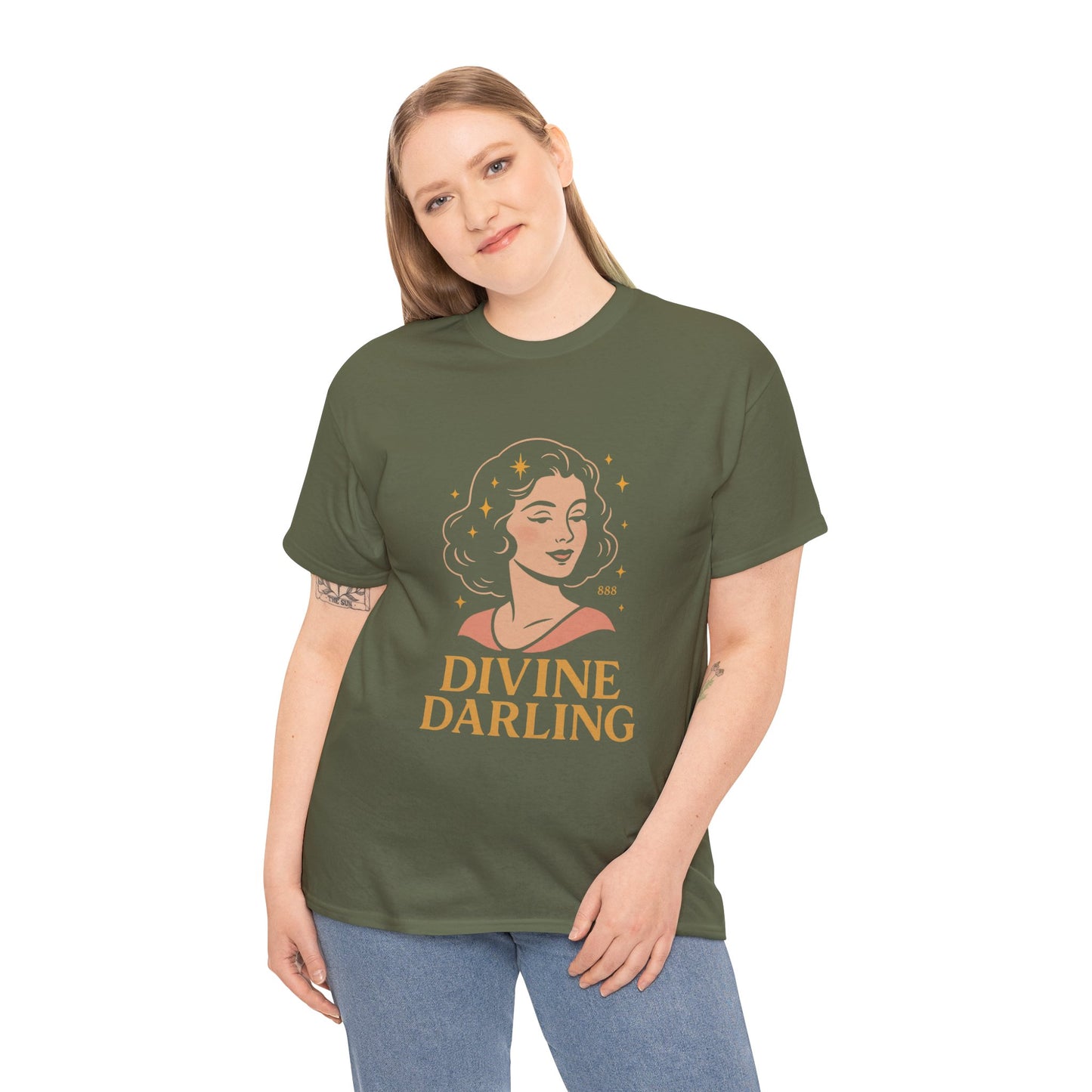 Wearing 888 Like It’s Chanel – Divine Darling T-Shirt, Vintage Retro Unisex Tee, 50s Pin Up Spirit Shirt - Madame Soulière