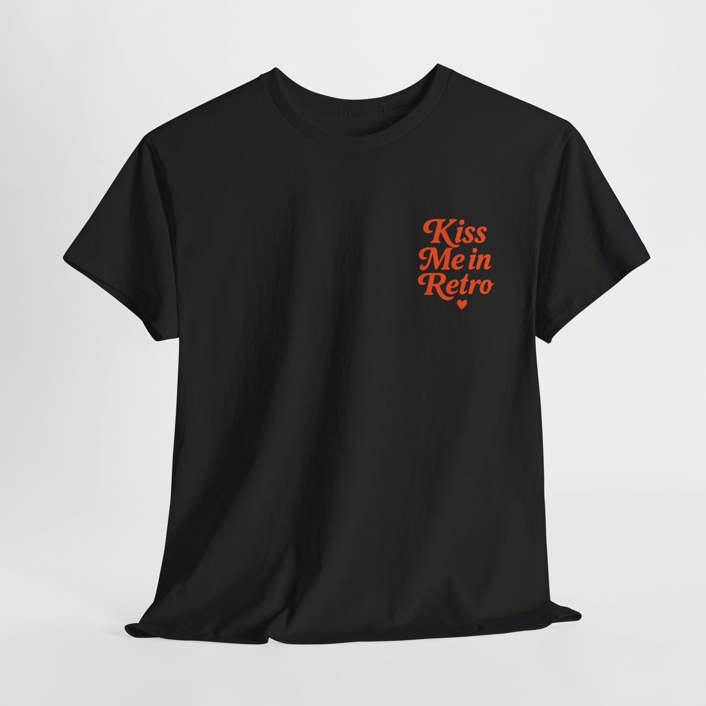 Retro Mini Slogan Unisex T-Shirt – Kiss Me in Retro Graphic Tee, Vintage Pin Up Inspired Top, 50s Rockabilly Style, Feminine Retro Statement Shirt - Madame Soulière
