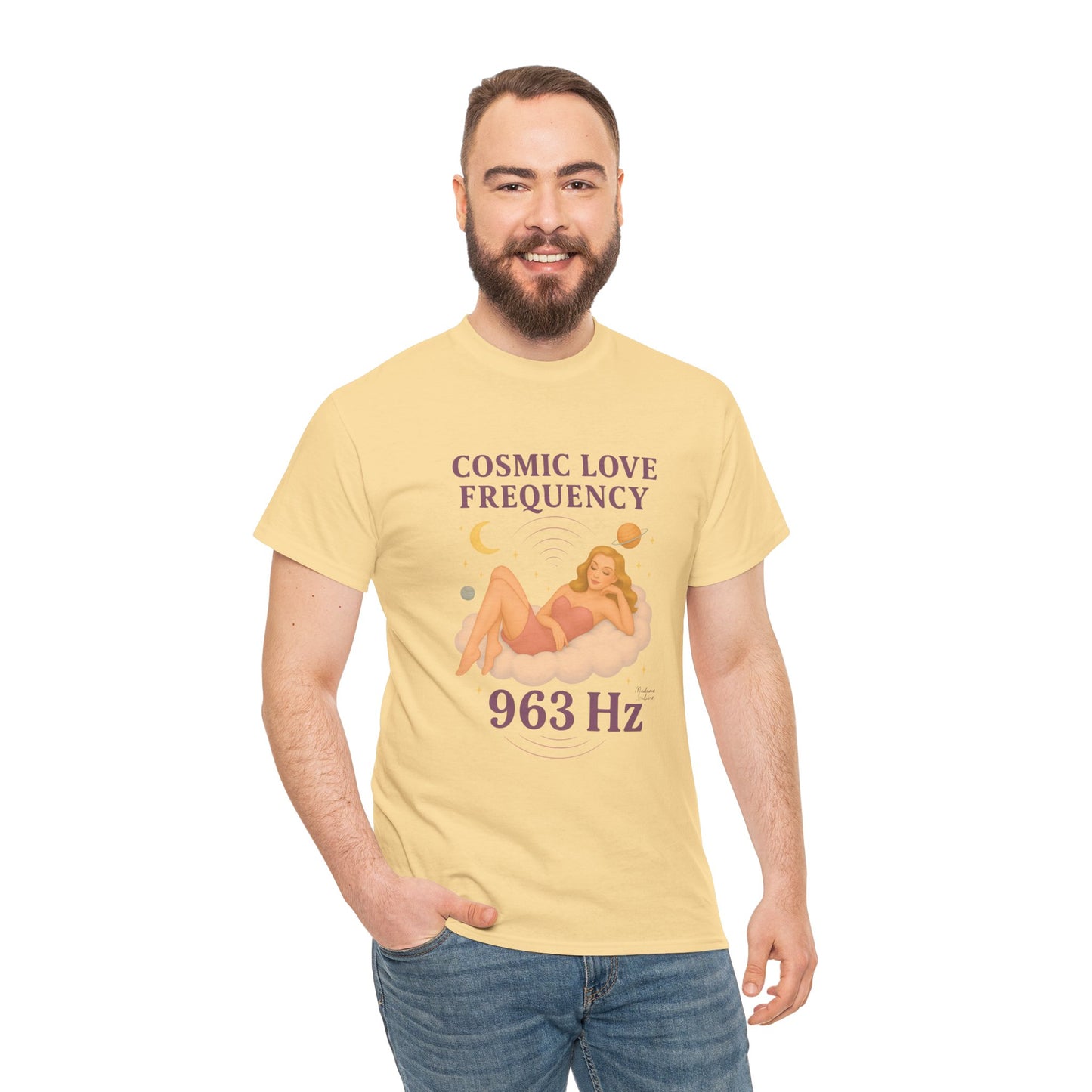 Cosmic Love Frequency 963 Hz Unisex T-Shirt – Retro Vintage Spiritual Graphic Tee, Angel Number Vibes, Feminine Pin Up Inspired Top - Madame Soulière