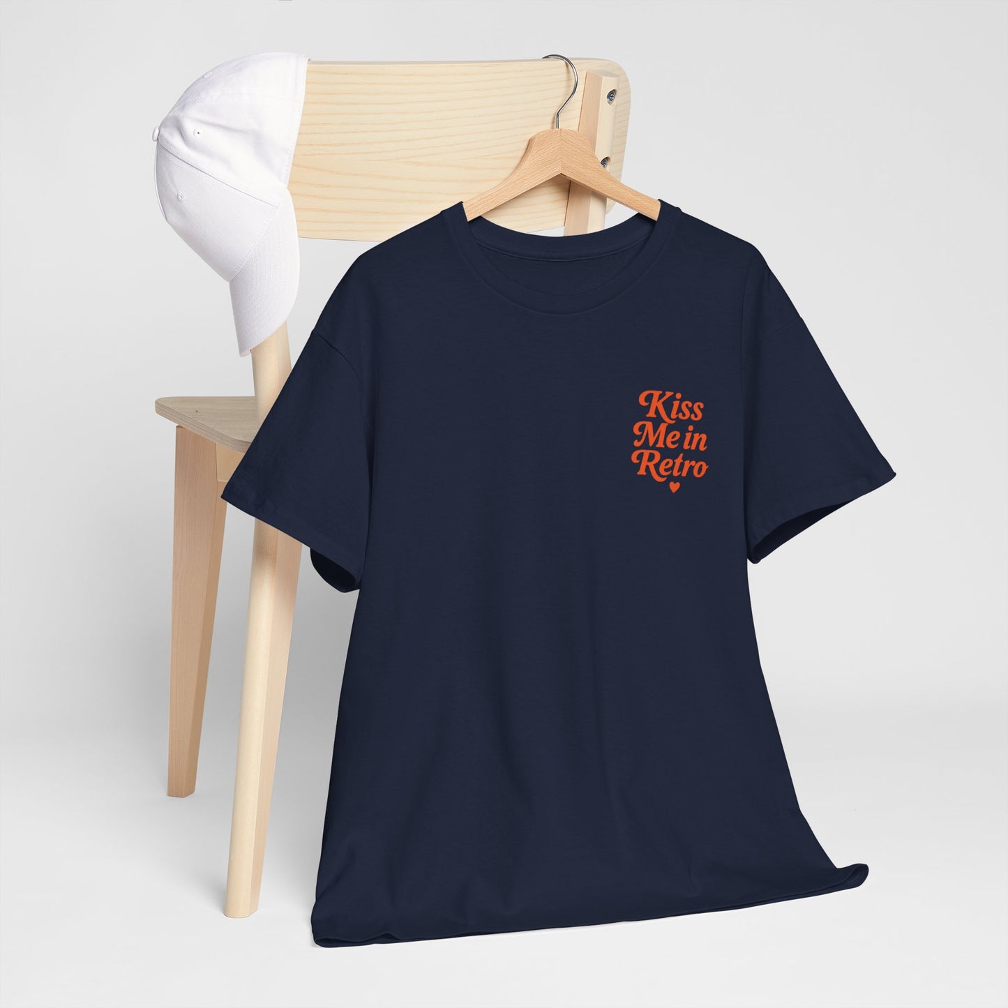 Retro Mini Slogan Unisex T-Shirt – Kiss Me in Retro Graphic Tee, Vintage Pin Up Inspired Top, 50s Rockabilly Style, Feminine Retro Statement Shirt - Madame Soulière