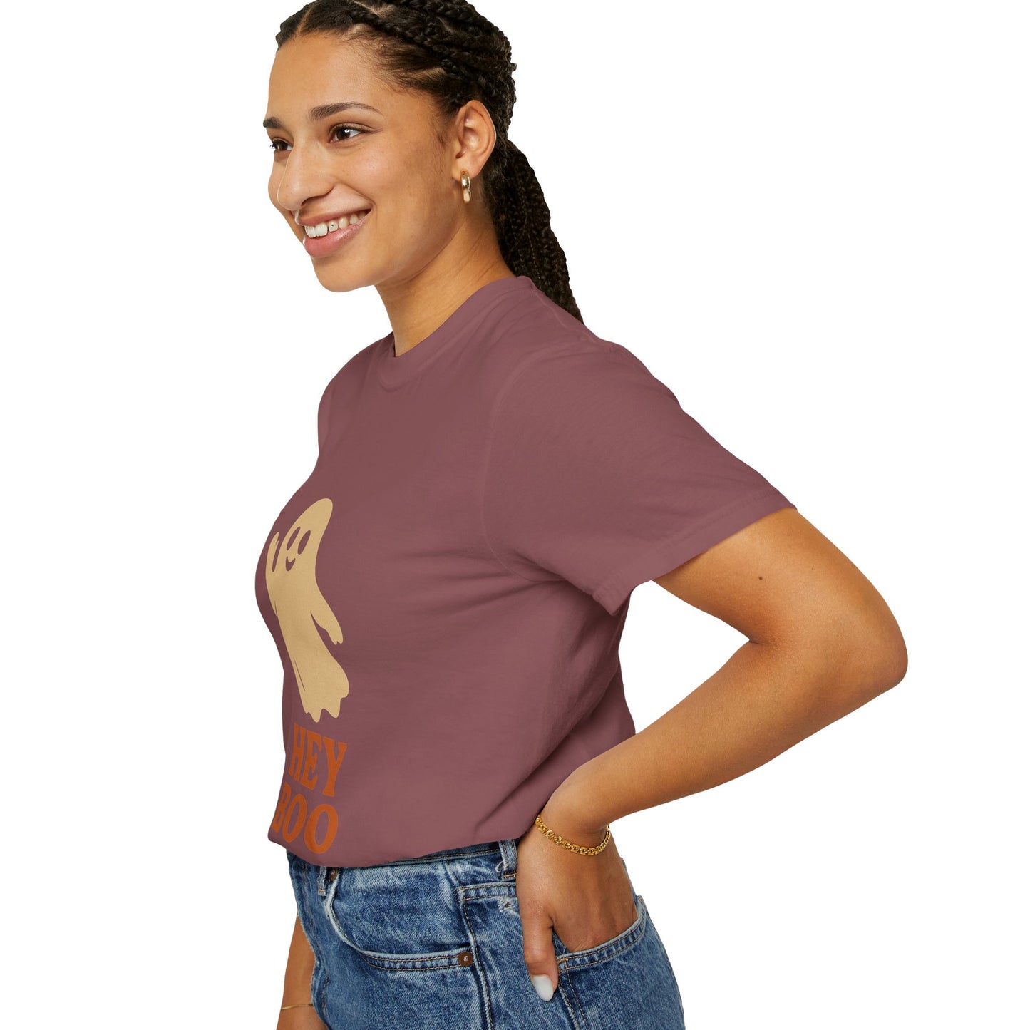 Retro Halloween Ghost T-Shirt – Vintage Pin Up Style Tee, Spooky Season Graphic Top, Hey Boo Shirt for Women & Men - Madame Soulière