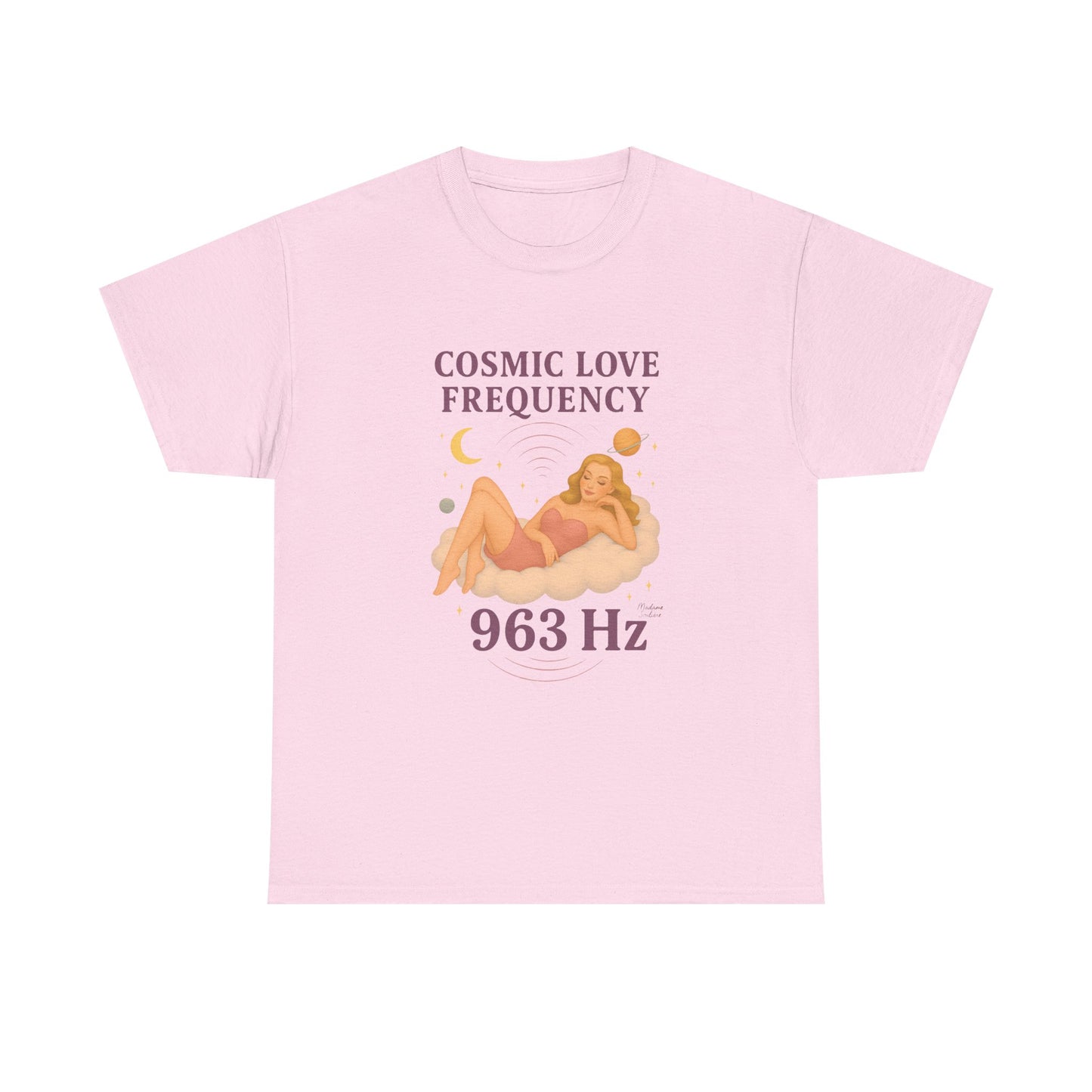 Cosmic Love Frequency 963 Hz Unisex T-Shirt – Retro Vintage Spiritual Graphic Tee, Angel Number Vibes, Feminine Pin Up Inspired Top - Madame Soulière