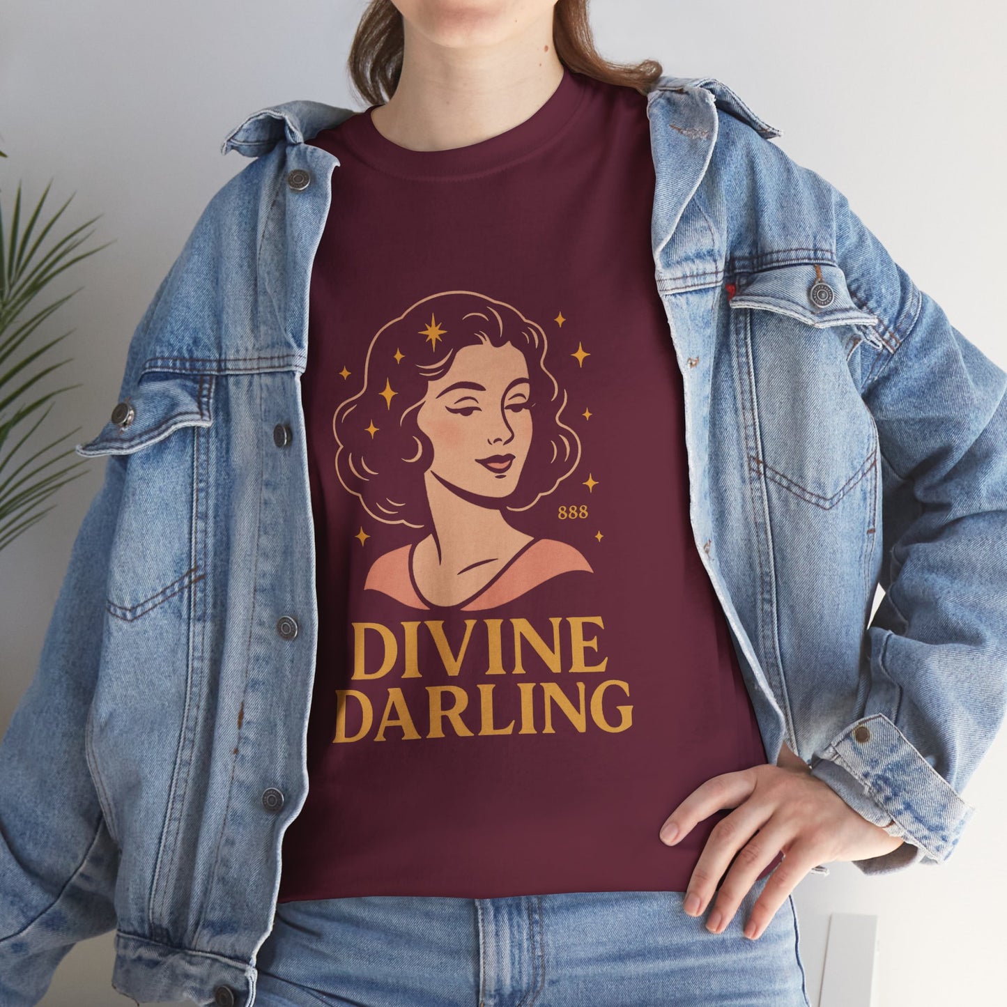 Wearing 888 Like It’s Chanel – Divine Darling T-Shirt, Vintage Retro Unisex Tee, 50s Pin Up Spirit Shirt - Madame Soulière
