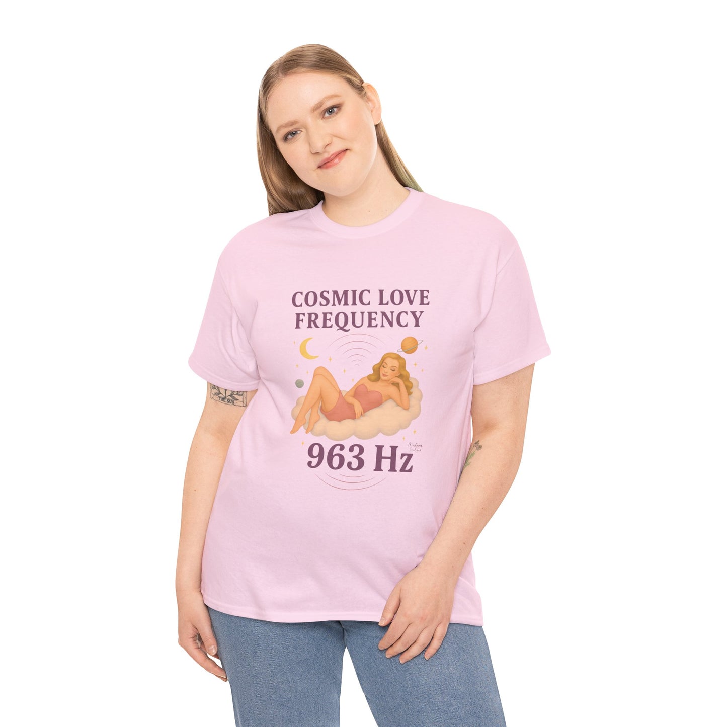Cosmic Love Frequency 963 Hz Unisex T-Shirt – Retro Vintage Spiritual Graphic Tee, Angel Number Vibes, Feminine Pin Up Inspired Top - Madame Soulière