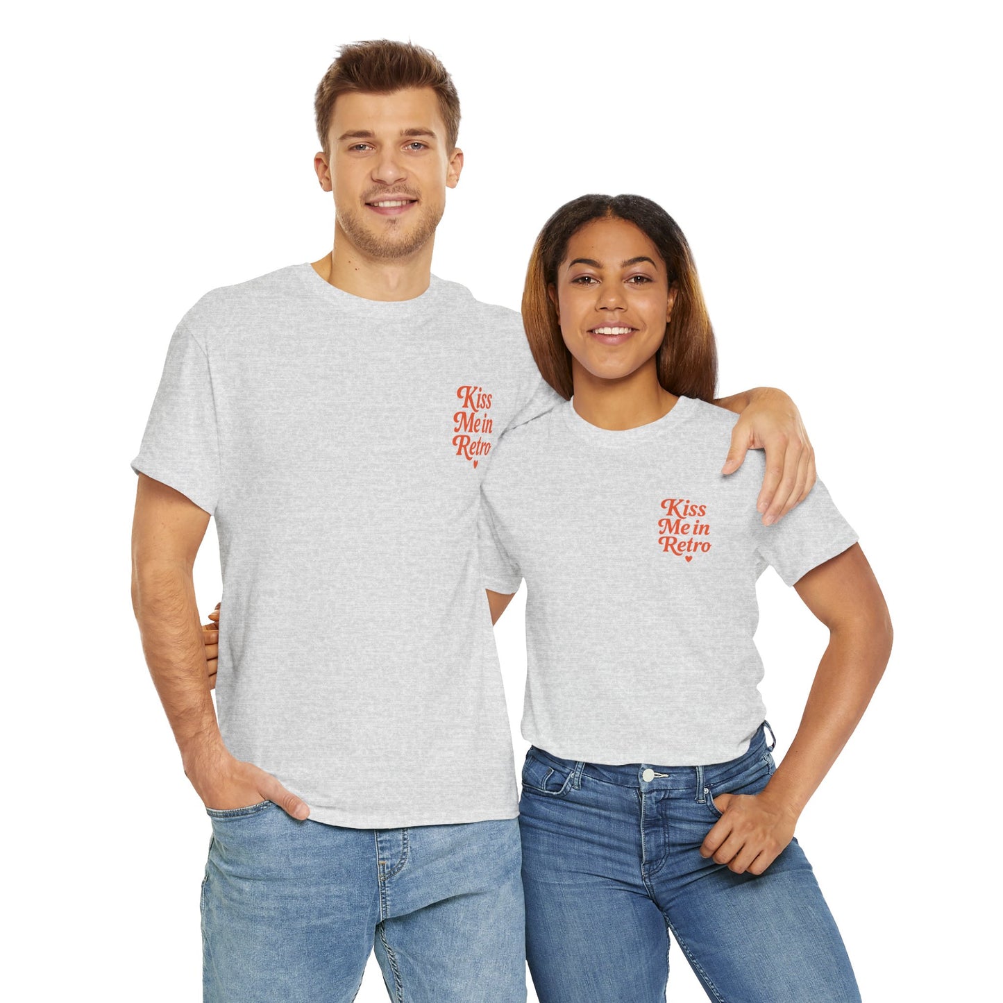 Retro Mini Slogan Unisex T-Shirt – Kiss Me in Retro Graphic Tee, Vintage Pin Up Inspired Top, 50s Rockabilly Style, Feminine Retro Statement Shirt - Madame Soulière