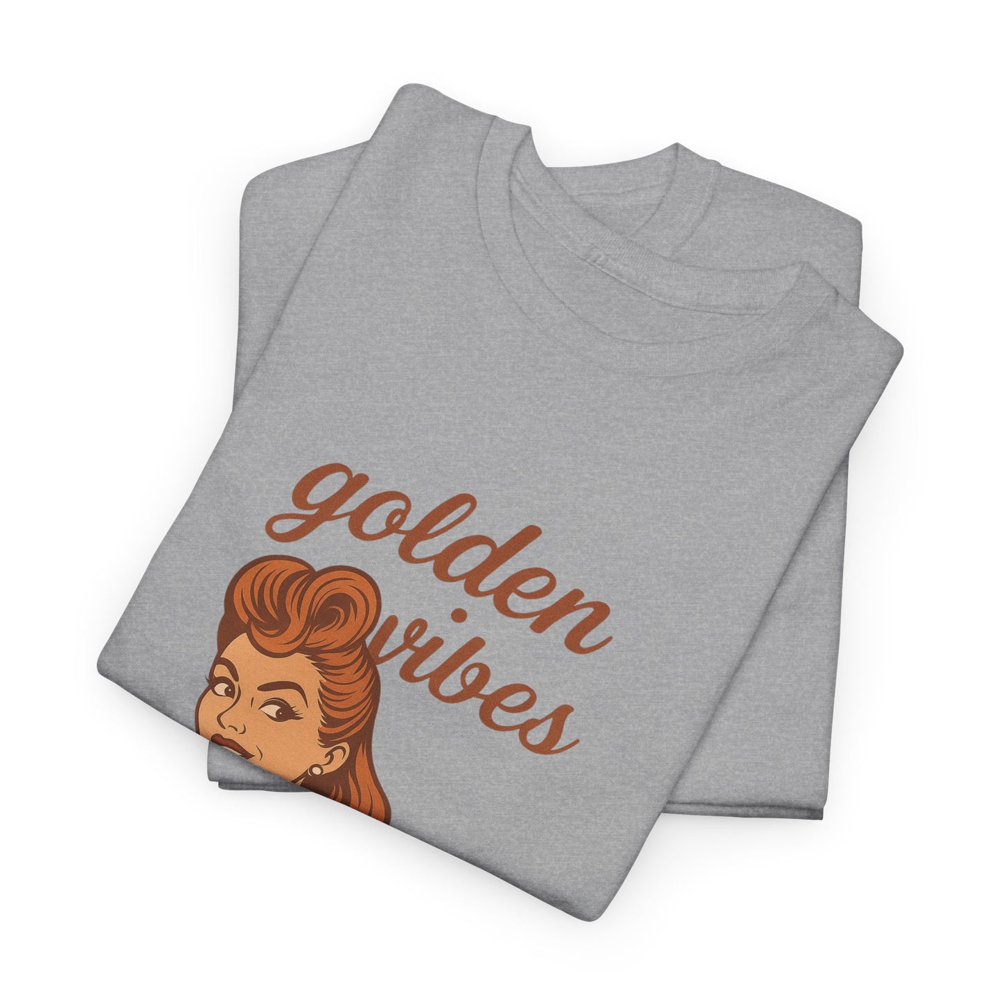 Golden Vibes – Retro Pin-Up Graphic Tee | Unisex Vintage Aesthetic T-Shirt - Madame Soulière