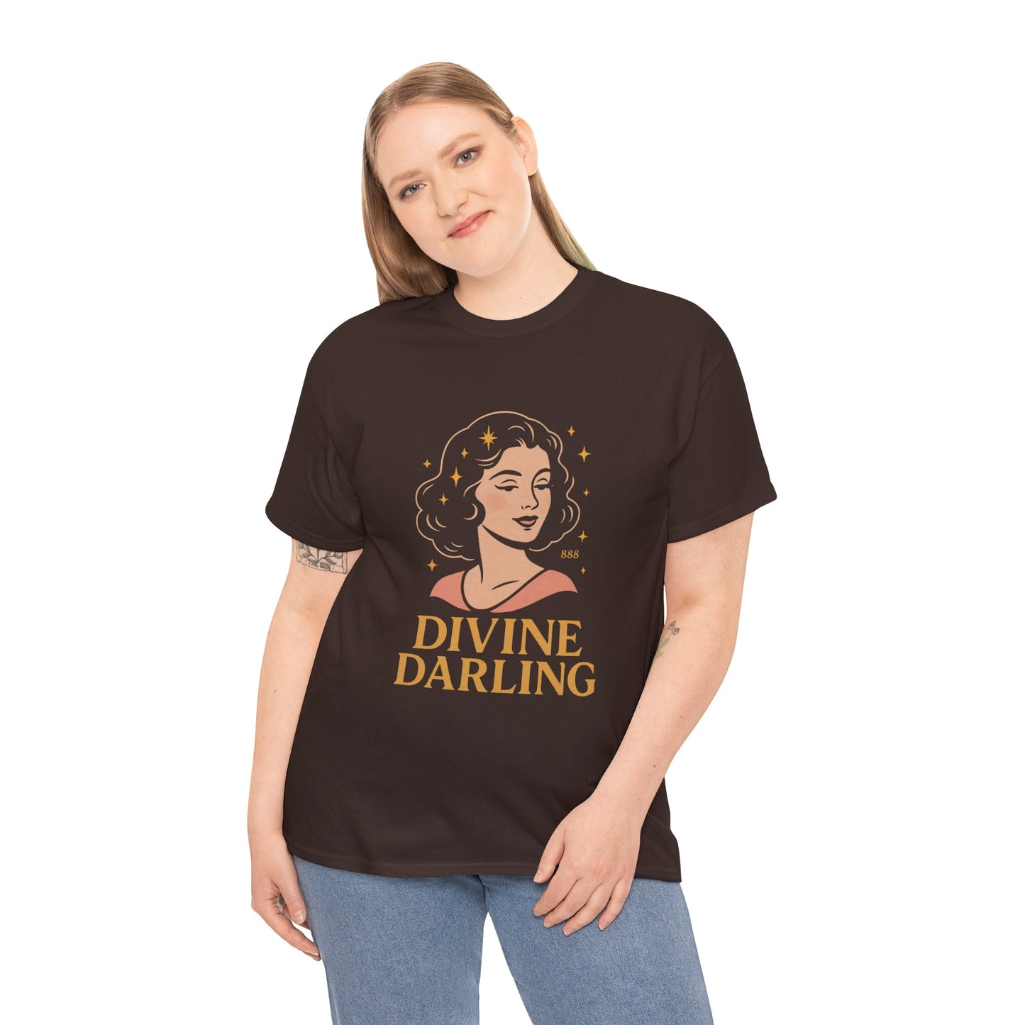Wearing 888 Like It’s Chanel – Divine Darling T-Shirt, Vintage Retro Unisex Tee, 50s Pin Up Spirit Shirt - Madame Soulière