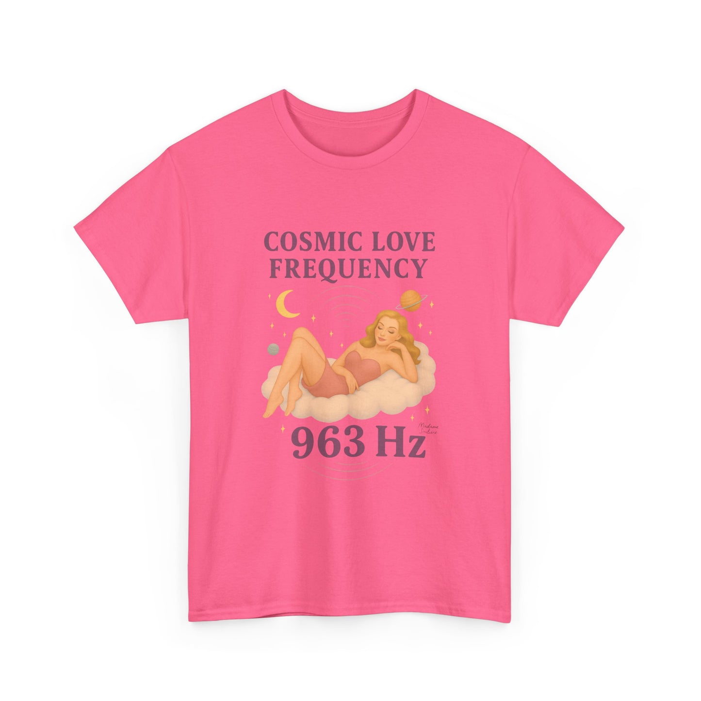 Cosmic Love Frequency 963 Hz Unisex T-Shirt – Retro Vintage Spiritual Graphic Tee, Angel Number Vibes, Feminine Pin Up Inspired Top - Madame Soulière