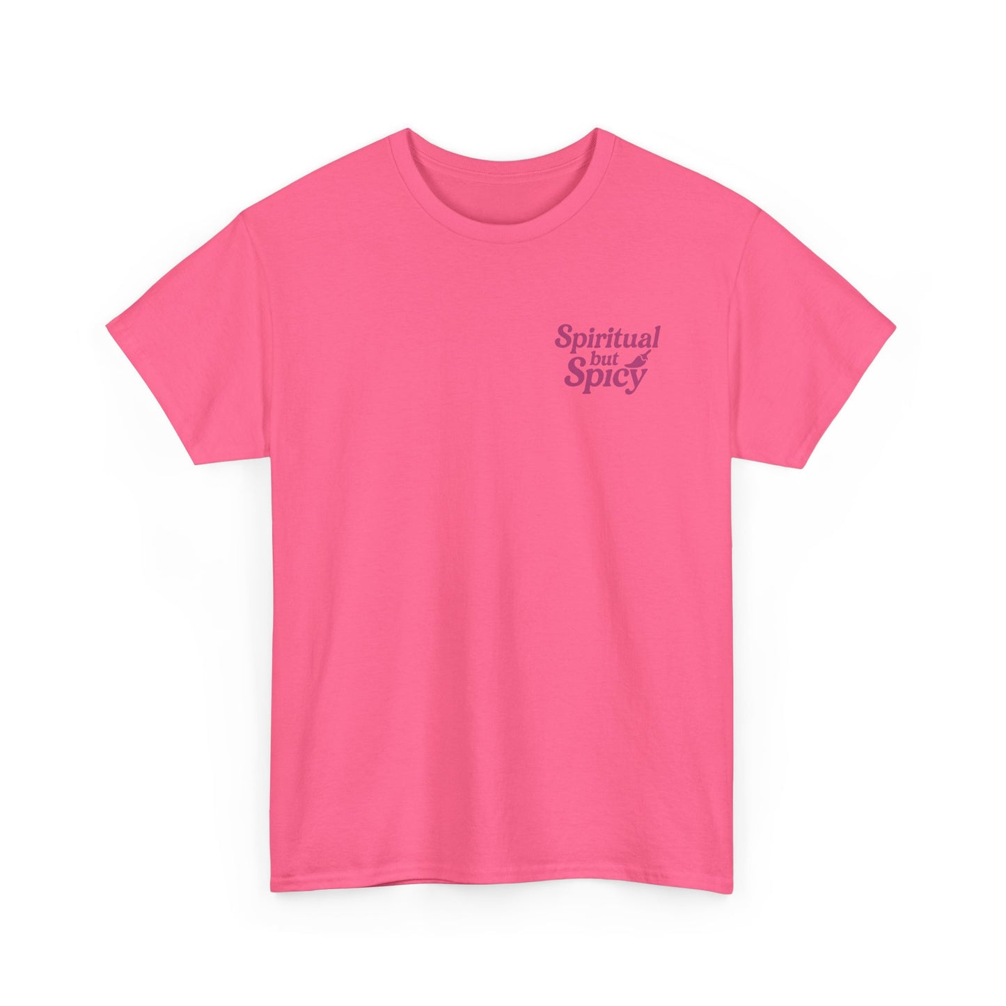 Spiritual but Spicy Unisex T-Shirt – Retro Mini Slogan Tee, Vintage Inspired Graphic Top, Feminine Statement Shirt - Madame Soulière
