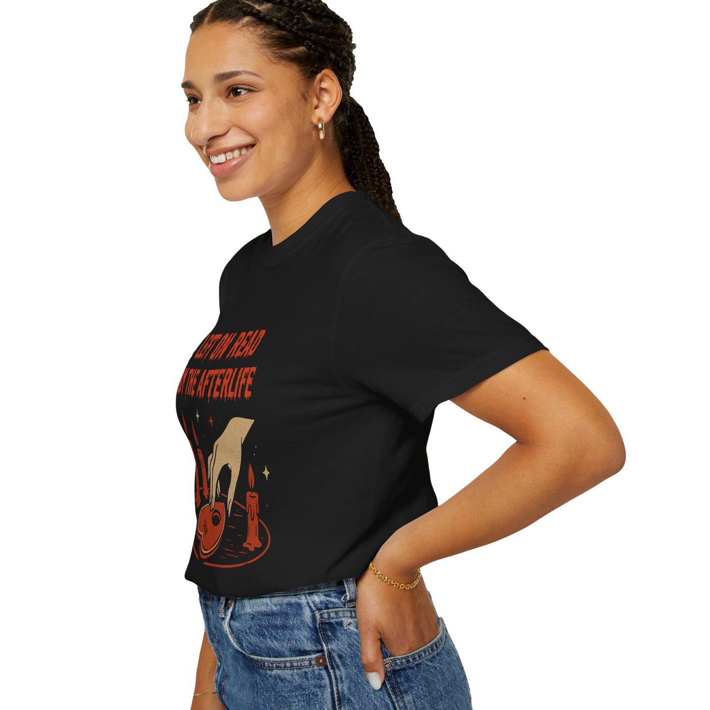 Halloween T-Shirt Unisex – Retro Vintage Design „Left on Read by the Afterlife“ - Madame Soulière