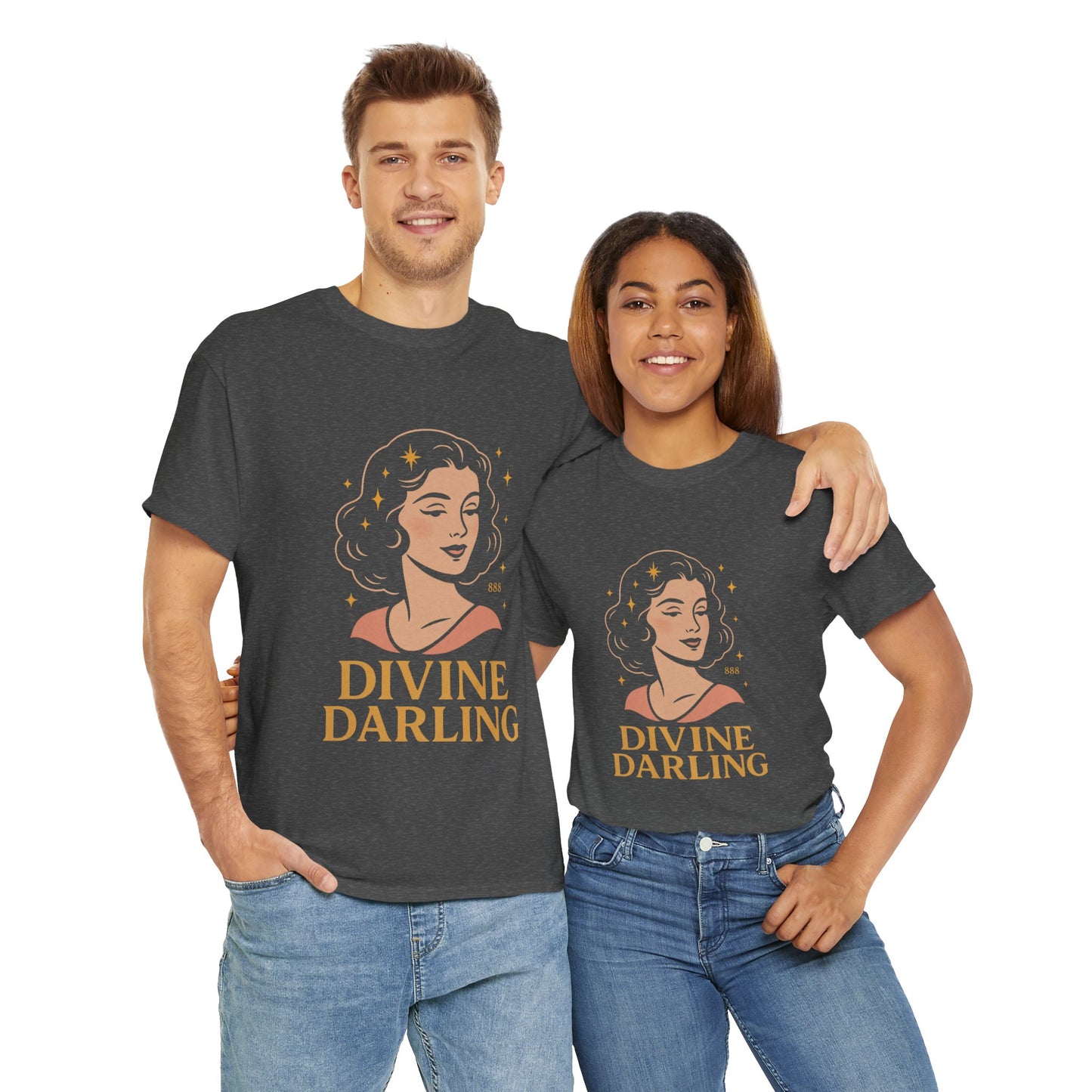 Wearing 888 Like It’s Chanel – Divine Darling T-Shirt, Vintage Retro Unisex Tee, 50s Pin Up Spirit Shirt - Madame Soulière